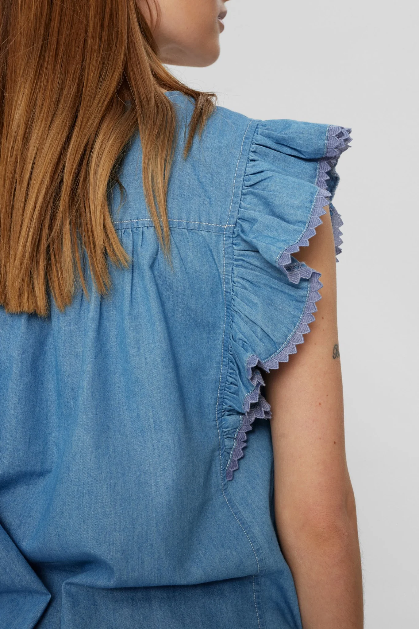 NUDYLAN TOP - Medium Blue Denim - Image 5