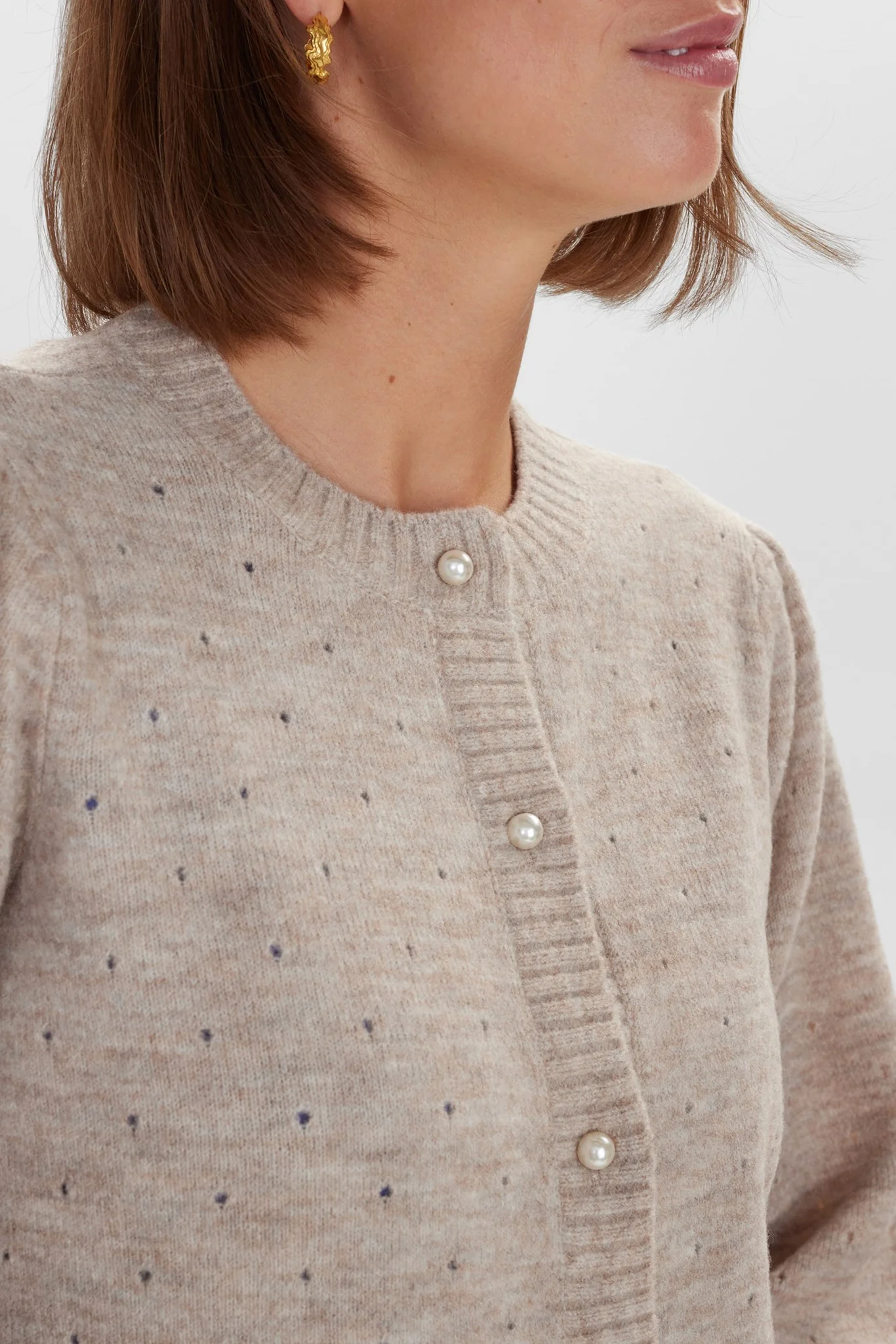 NUEBBA CARDIGAN W/O RUFFLE - Cobblestone - Image 4