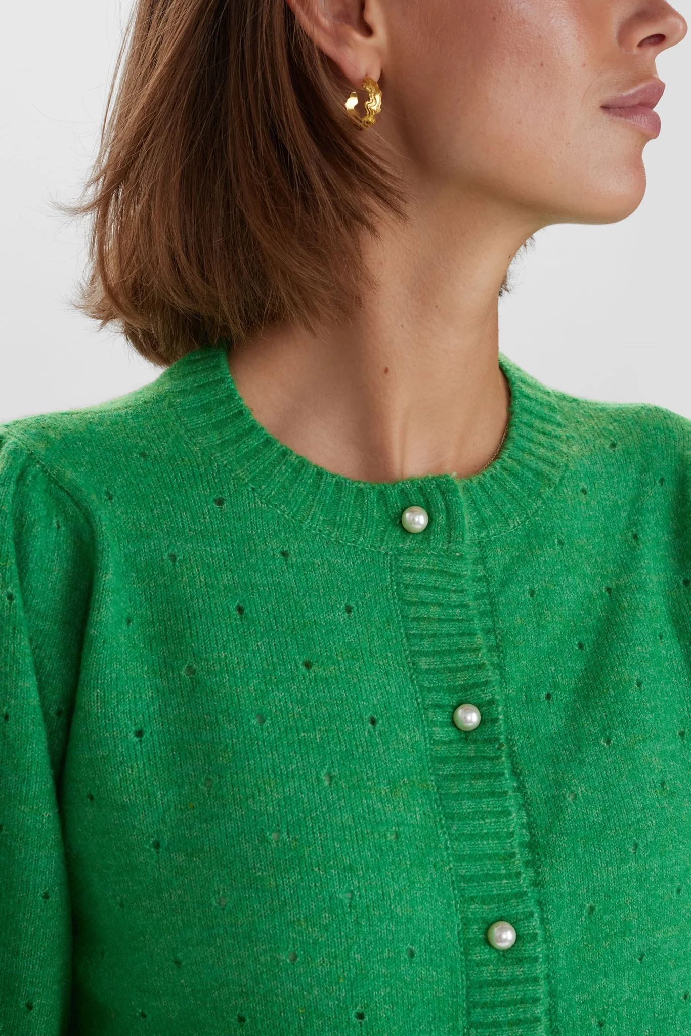 NUEBBA CARDIGAN W/O RUFFLE - Kelly Green - Image 4