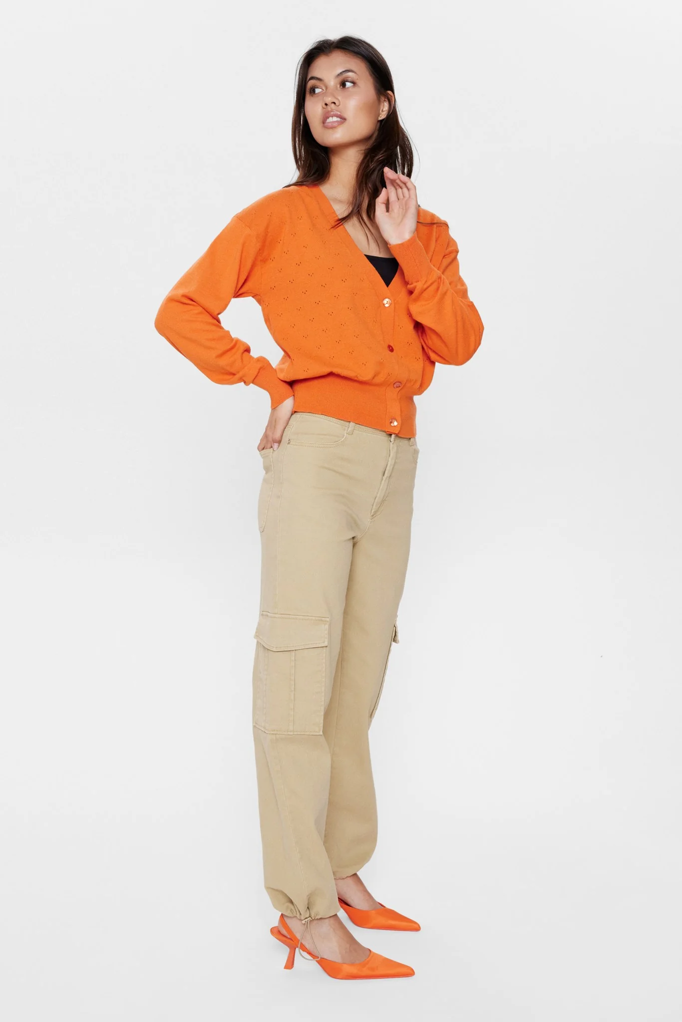 NUEDNA CARDIGAN  - Red Orange - Image 6