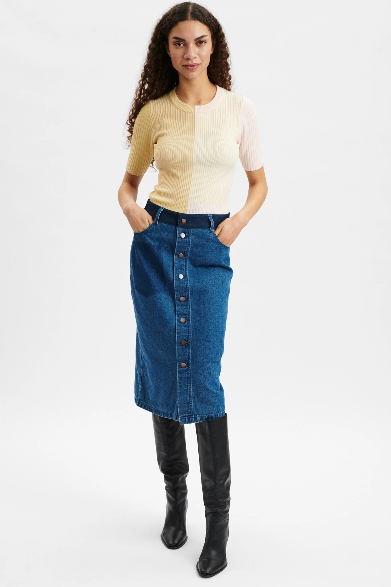 NUEDUZI SKIRT - Medium Blue Denim - Image 3
