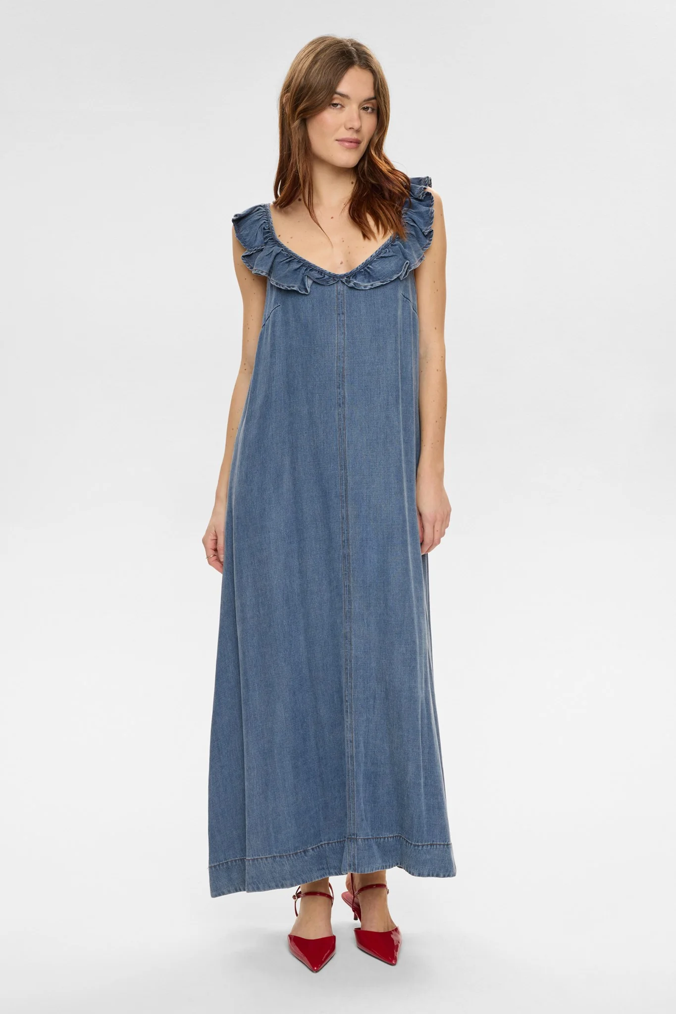 NUELIDA DRESS - Snow Washed Denim - Image 3