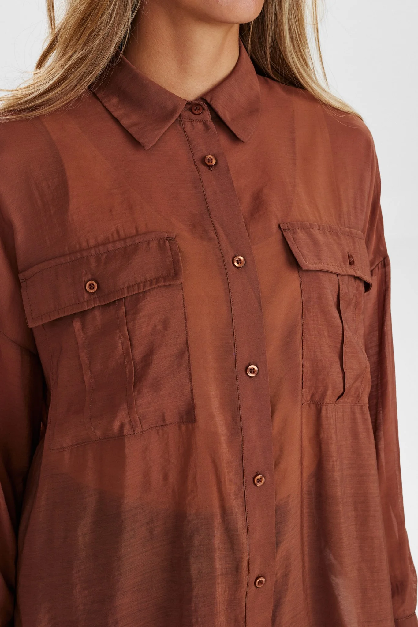 NUELINAM LS SHIRT - Root Beer - Image 4
