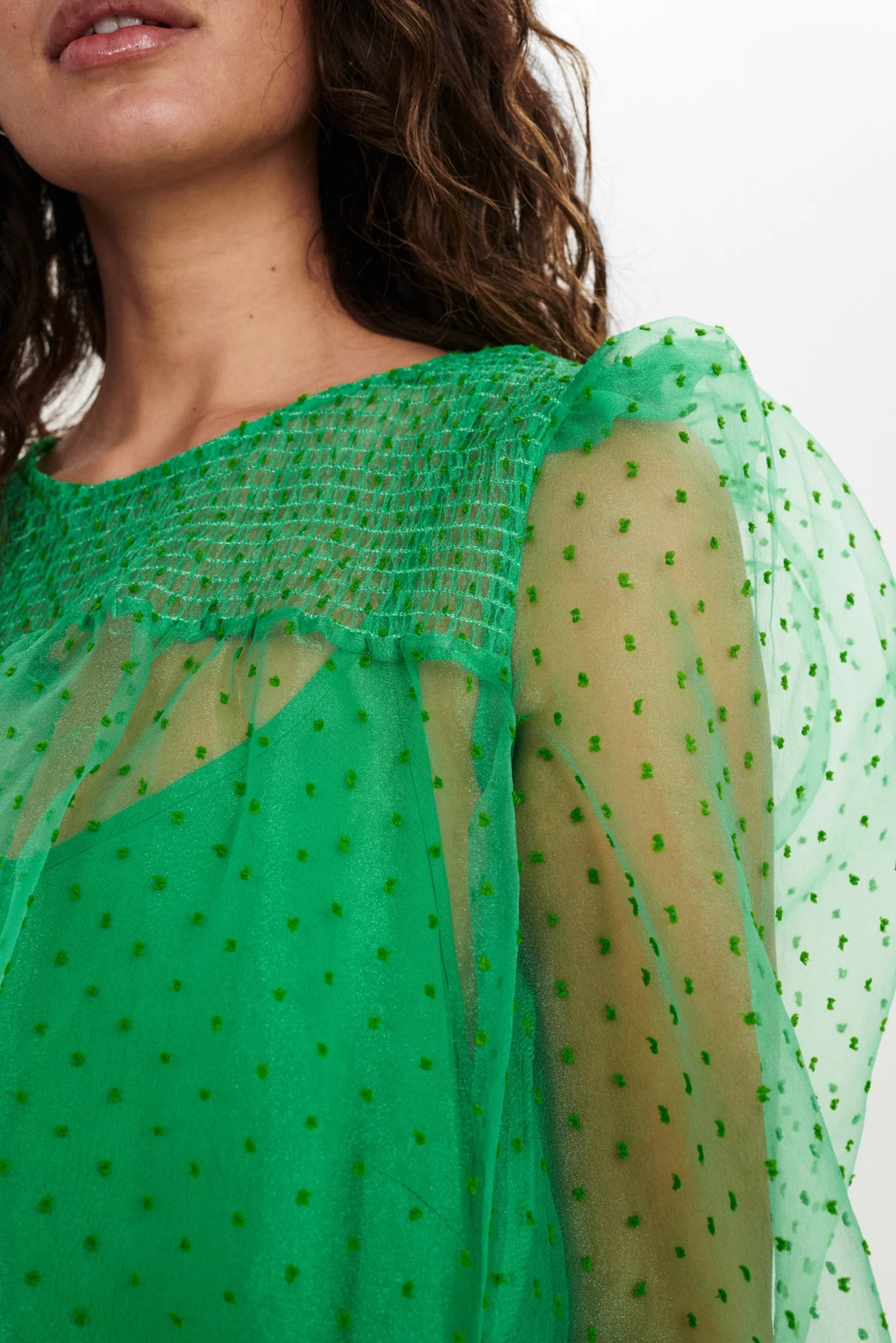 NUELINOR DRESS PA - Kelly Green - Image 4
