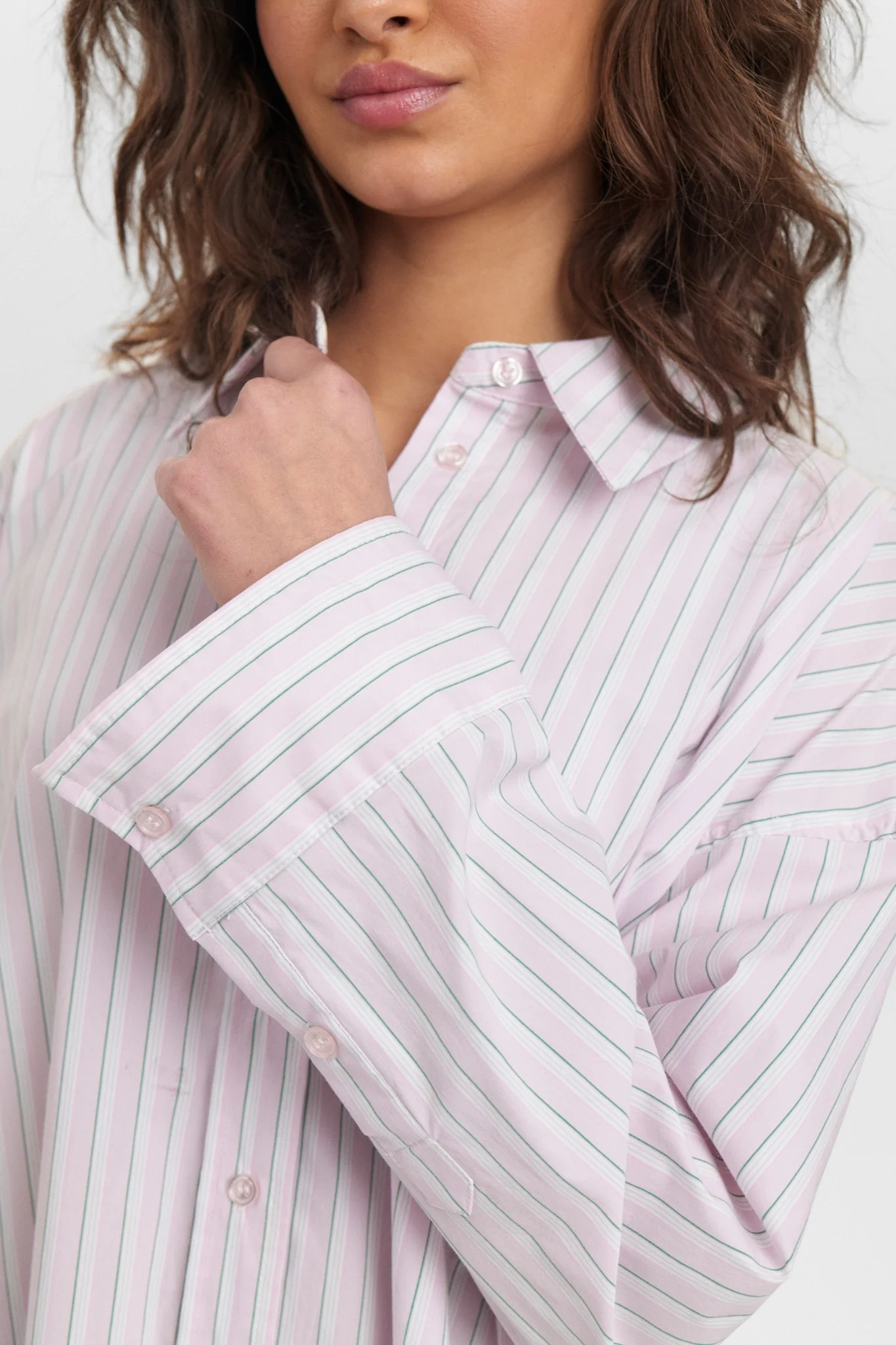 NUELOISE STRIPE SHIRT - Pink Lady - Image 5