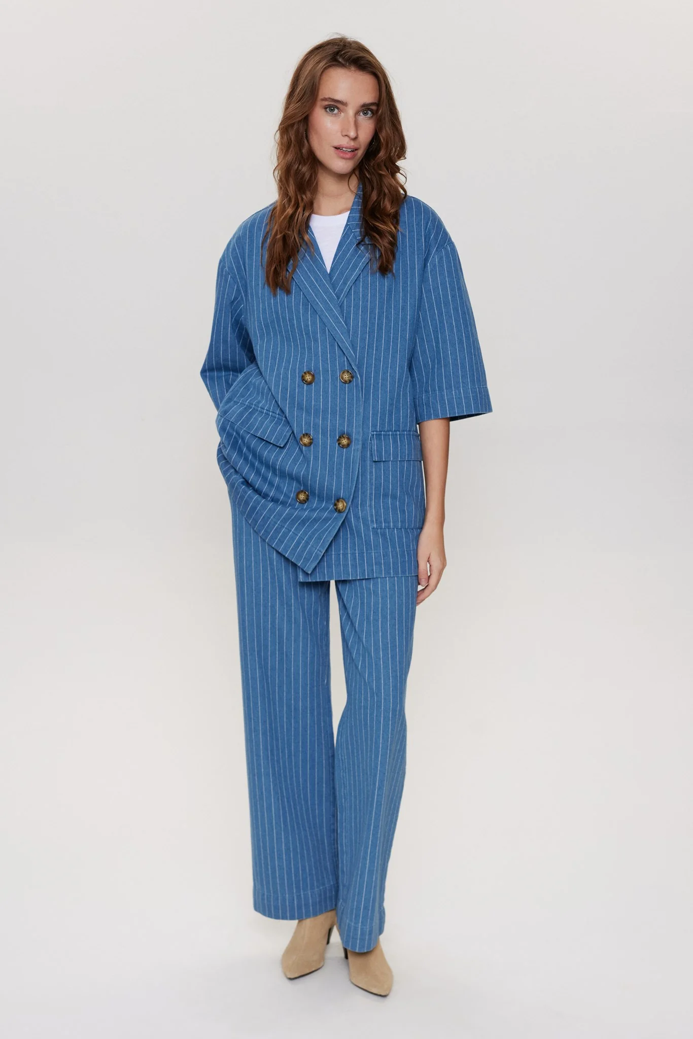 NUENITTA BLAZER - Medium Blue Denim - Image 3