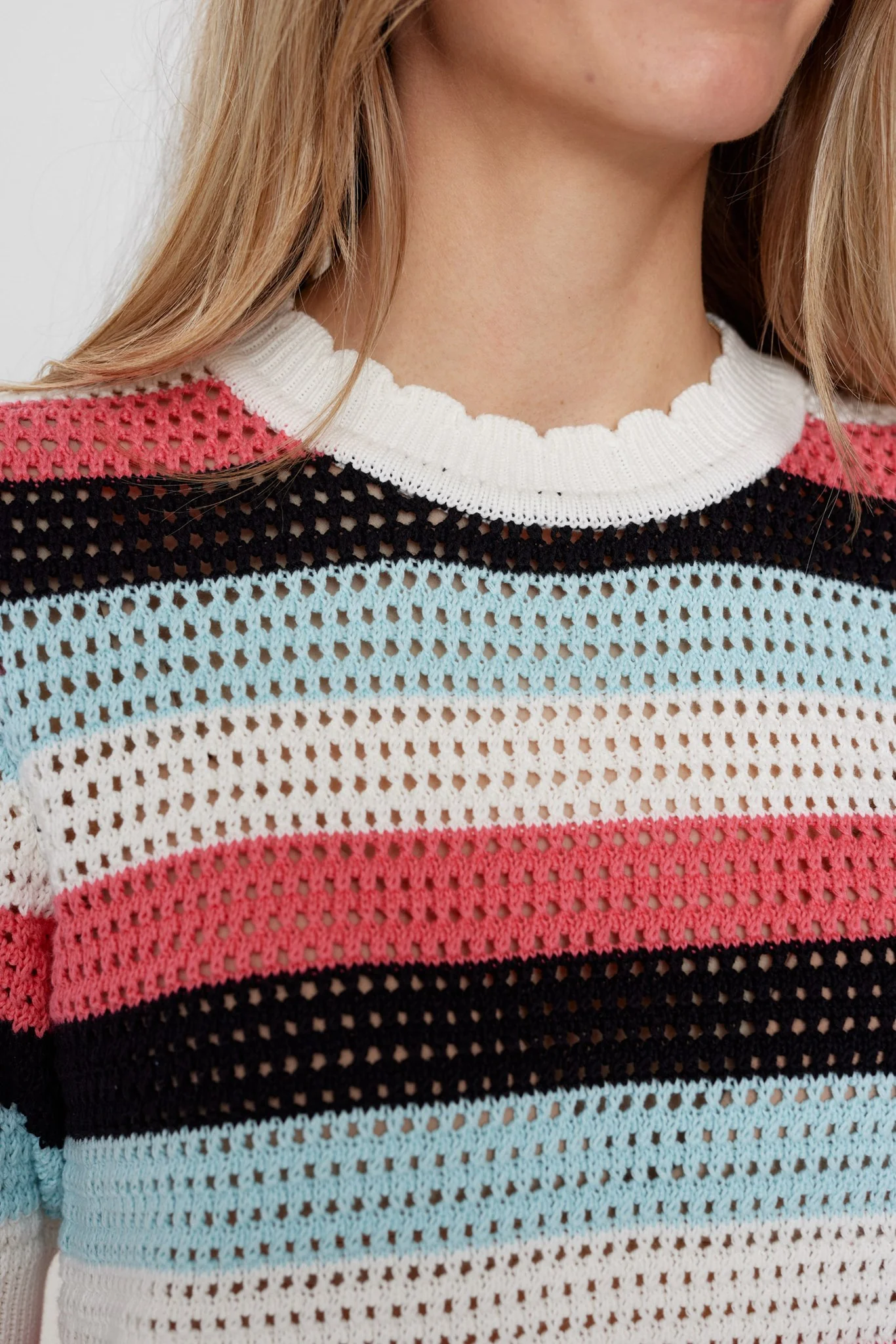 NUFANTIA STRIPE SS PULLOVER - Iced Aqua - Image 4