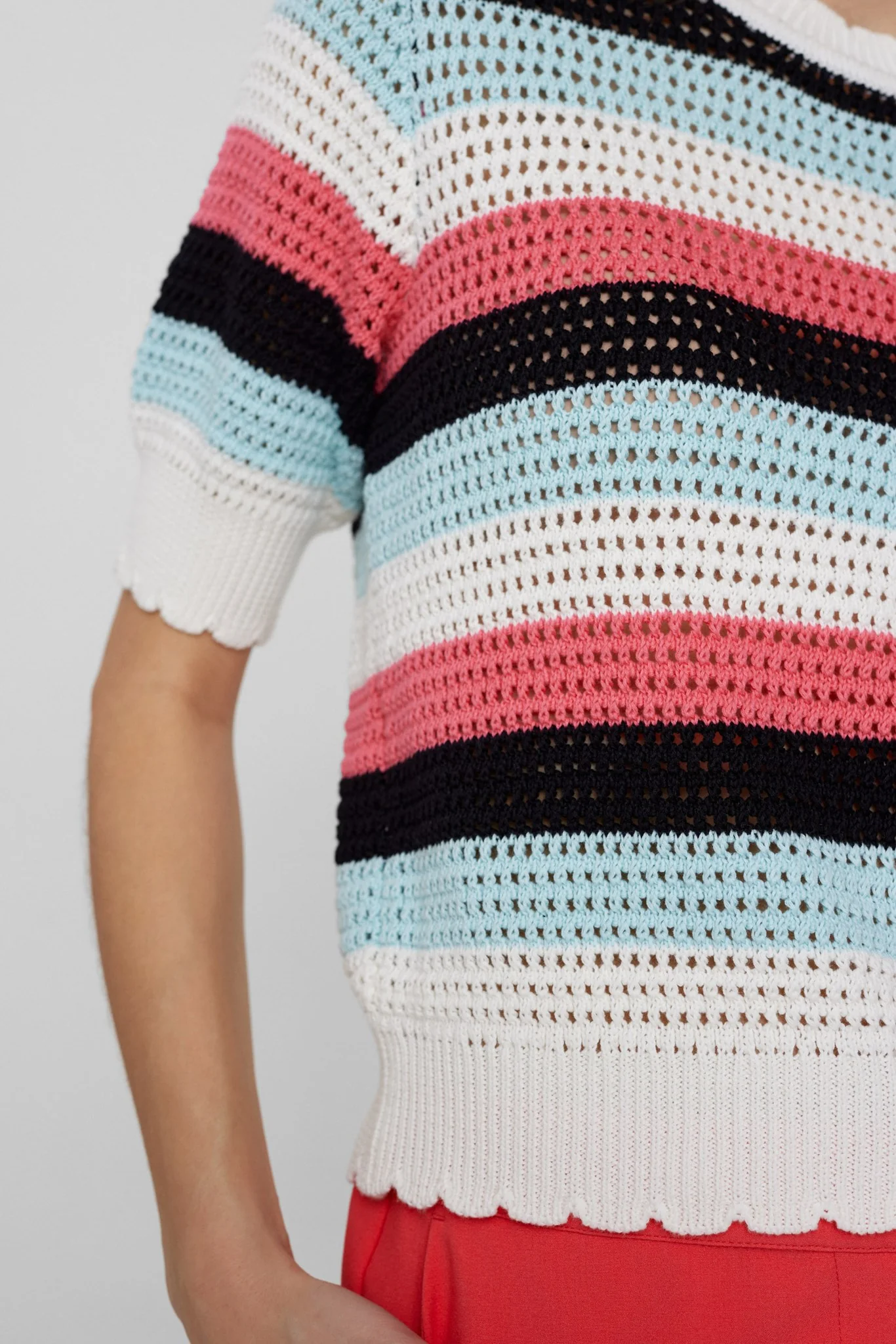 NUFANTIA STRIPE SS PULLOVER - Iced Aqua - Image 5