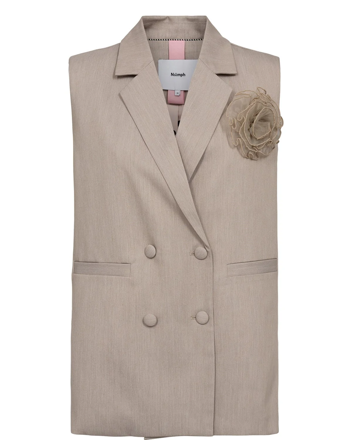 NUFLORIA LONG VEST - Chateau Gray Melange - Image 6
