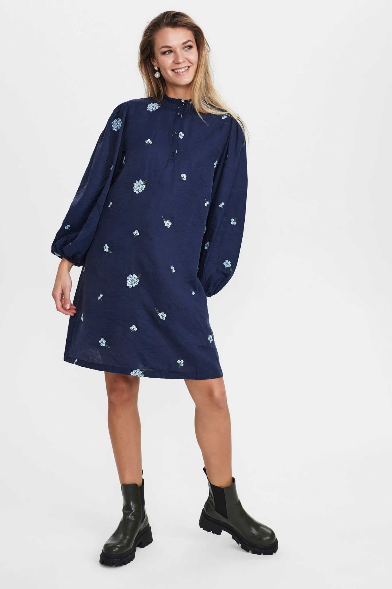 NUFLOWERIE DRESS - Dark Sapphire - Image 3