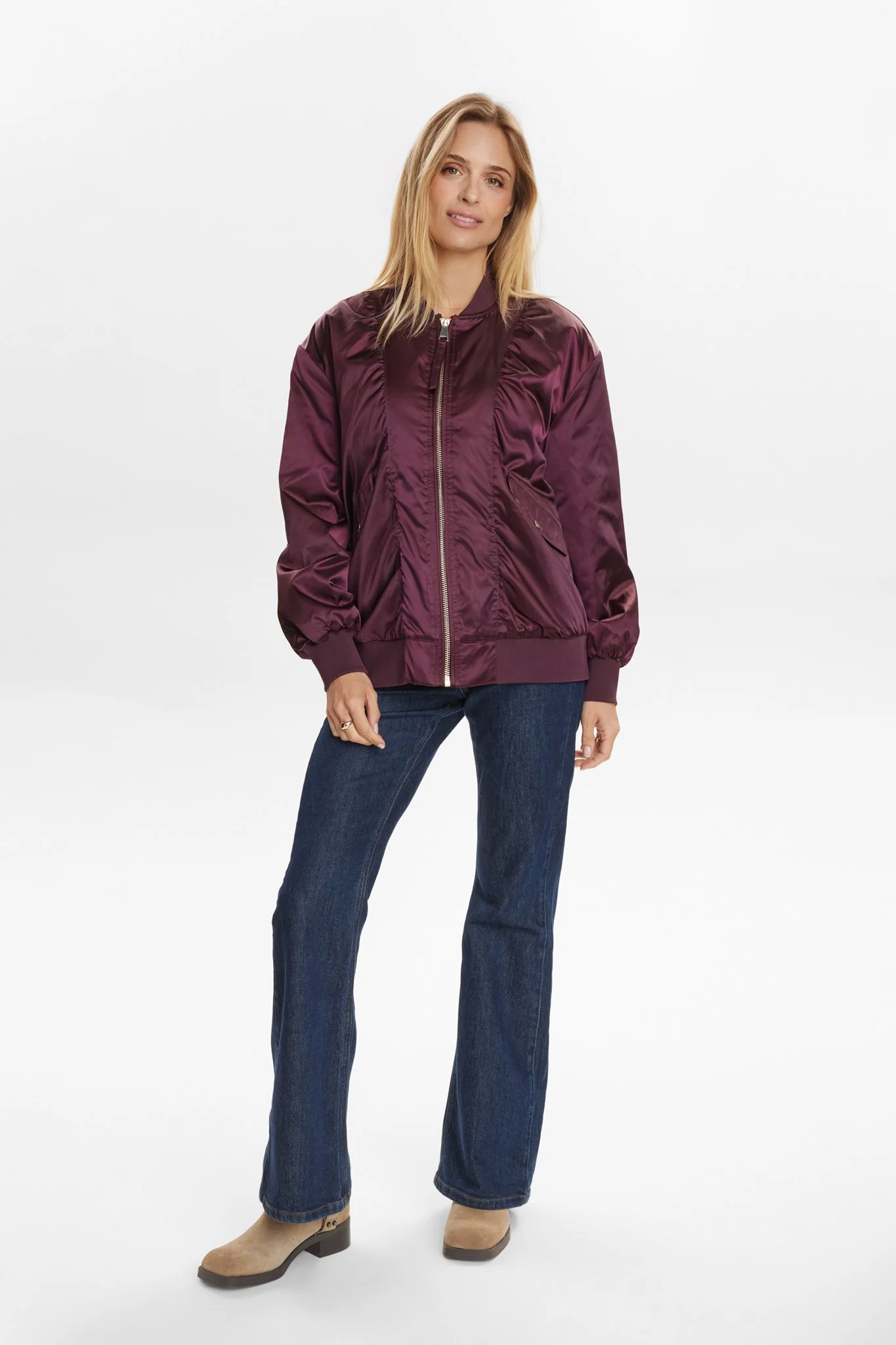 NUFRIA OVERSIZE BOMBER JACKET - Winetasting - Image 3