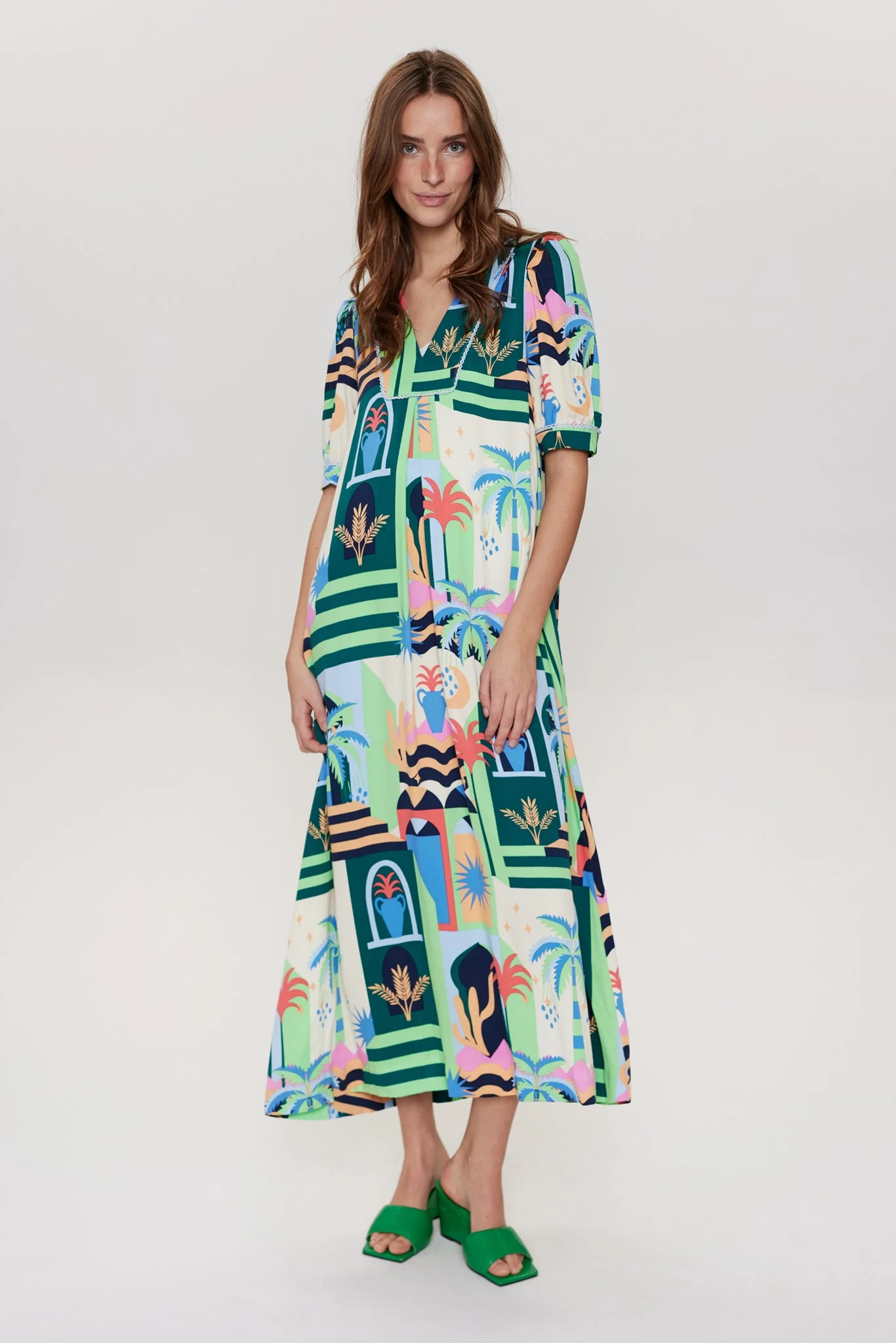 NUGABRIELLA DRESS - Summer Green - Image 3
