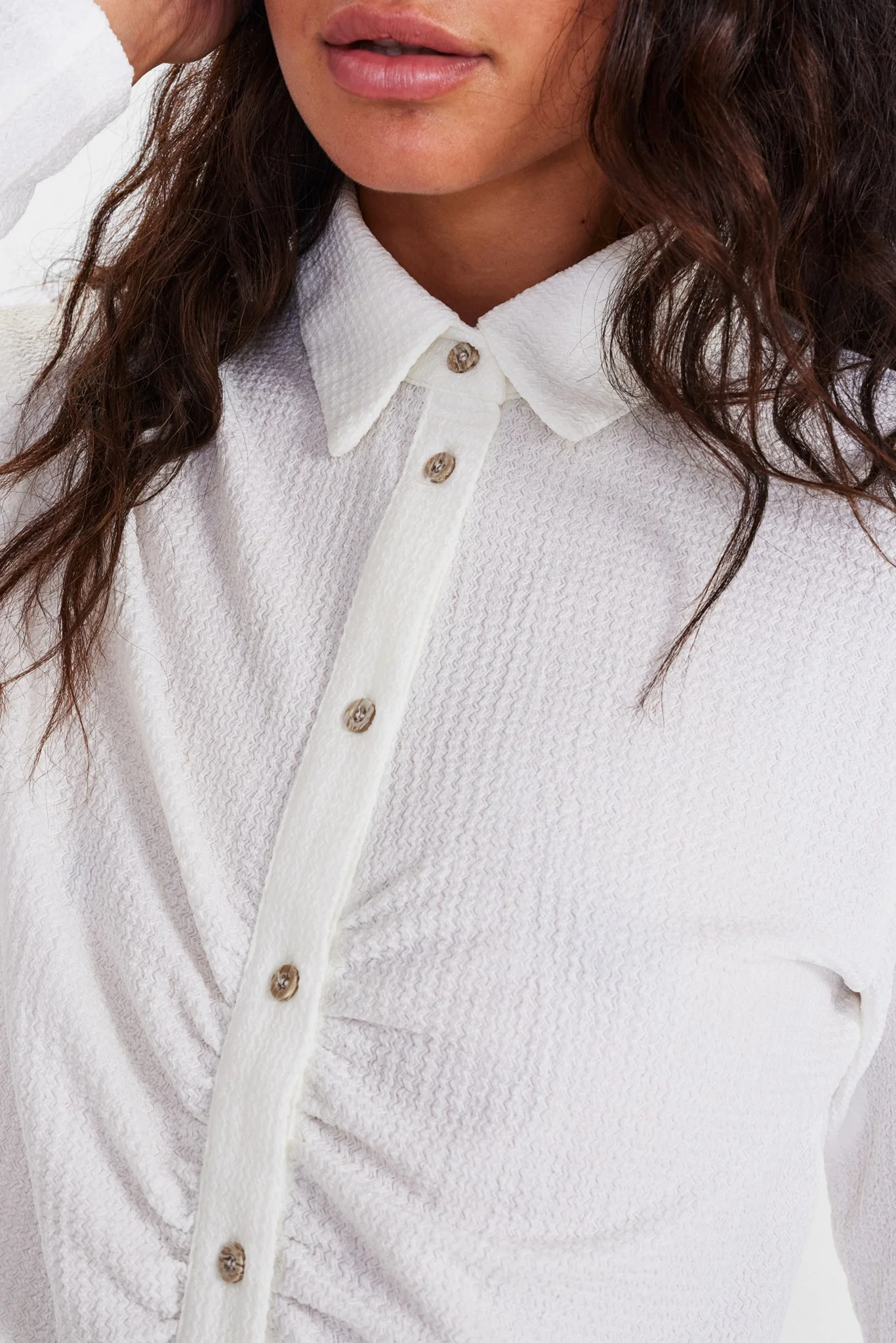 NUGATHER JERSEY BLOUSE - Bright White - Image 4