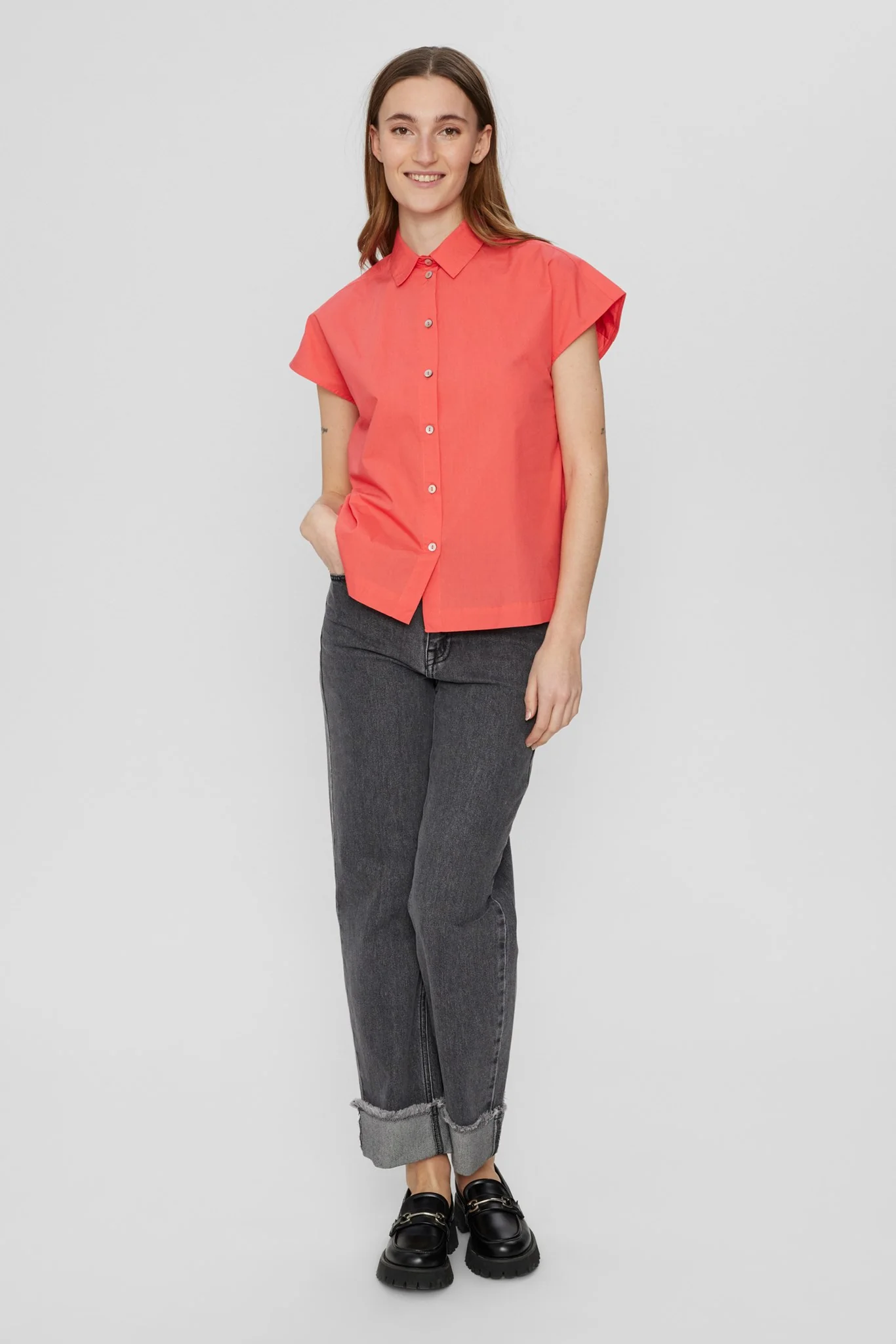 NUGIA SLEEVELESS SHIRT - Calypso Coral - Image 3