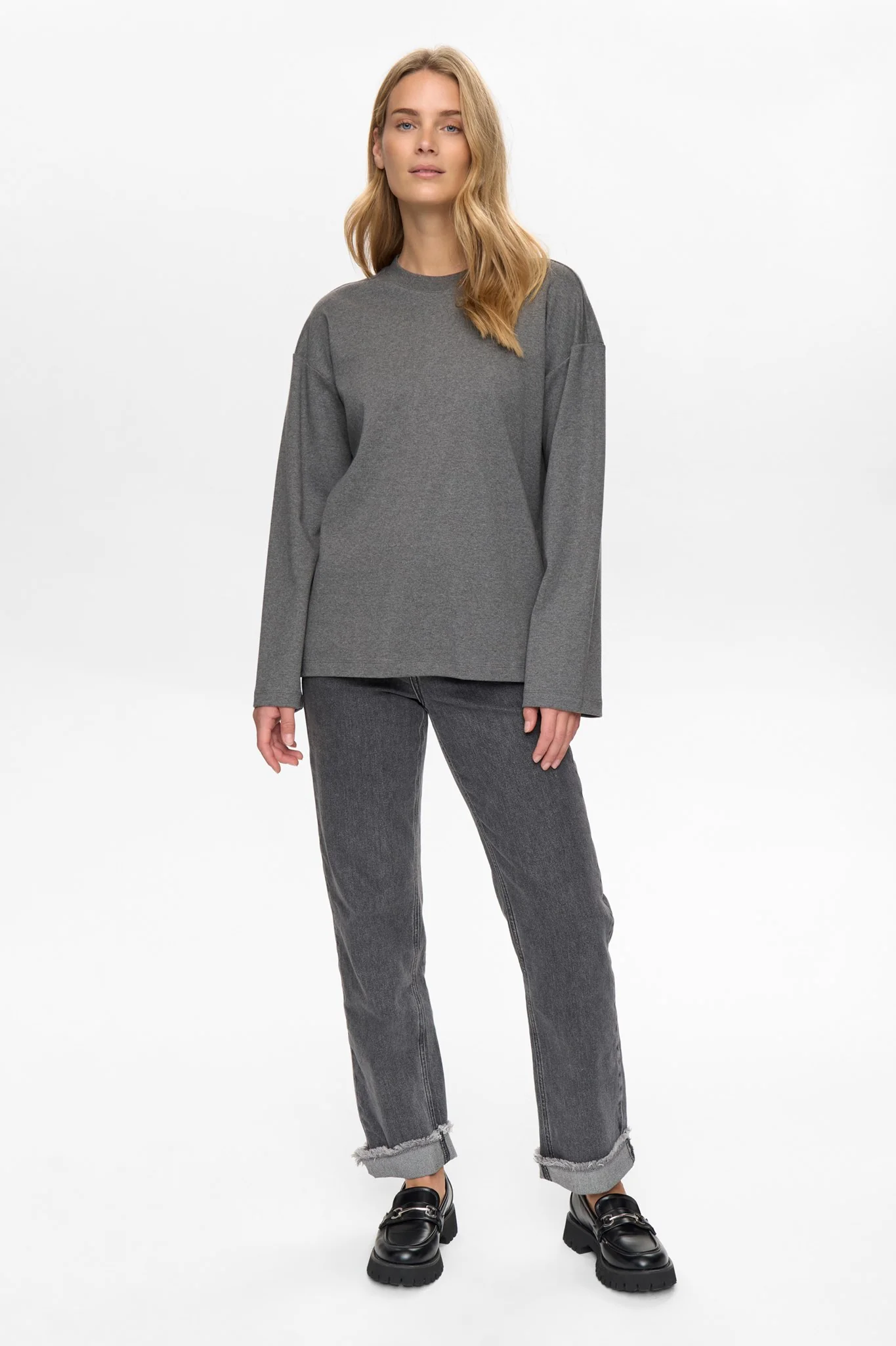 NUGIRA BLOUSE - Dark grey melange - Image 3