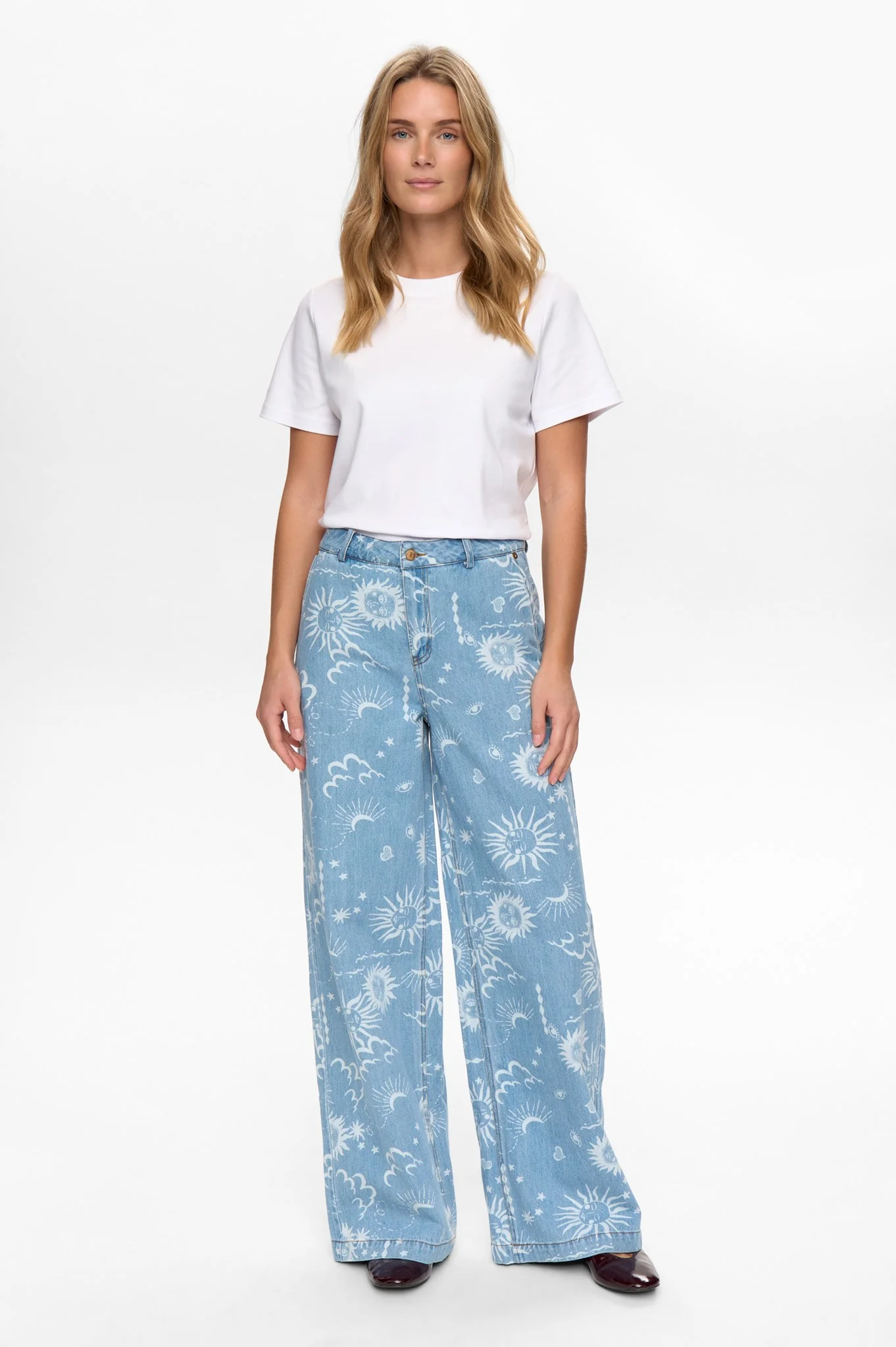 NUGISELLY HR WIDE JEANS - Light Blue Denim - Image 3