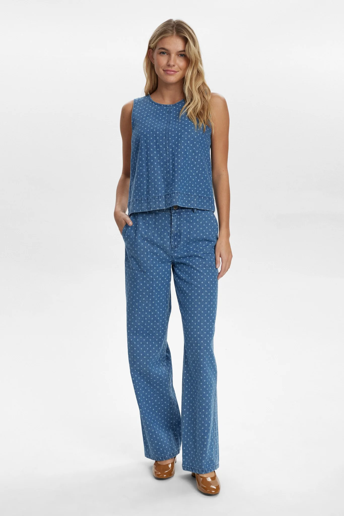 NUHADDIE TOP - Medium Blue Denim - Image 3