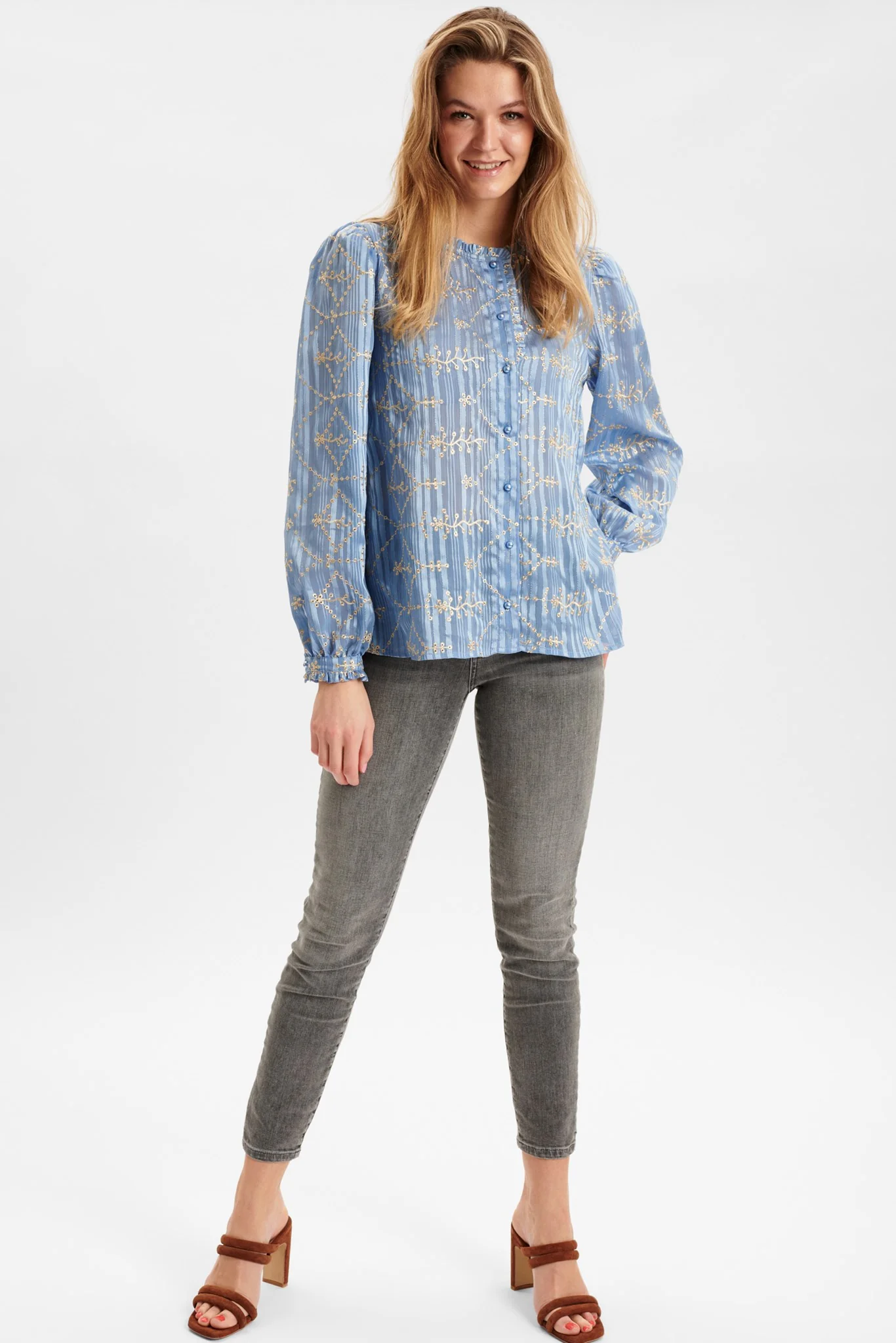 NUHELENA BLOUSE - Della Robbia Blue - Image 3