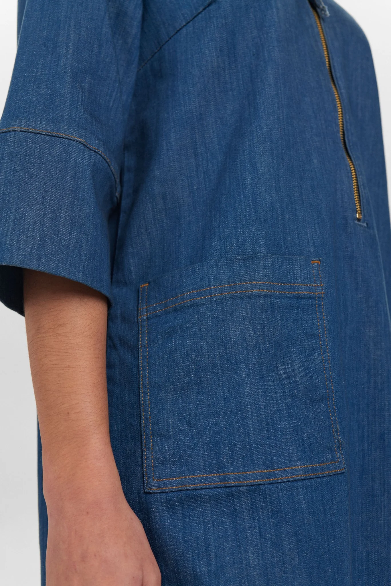 NUIZZAS DRESS  - Medium Blue Denim - Image 4
