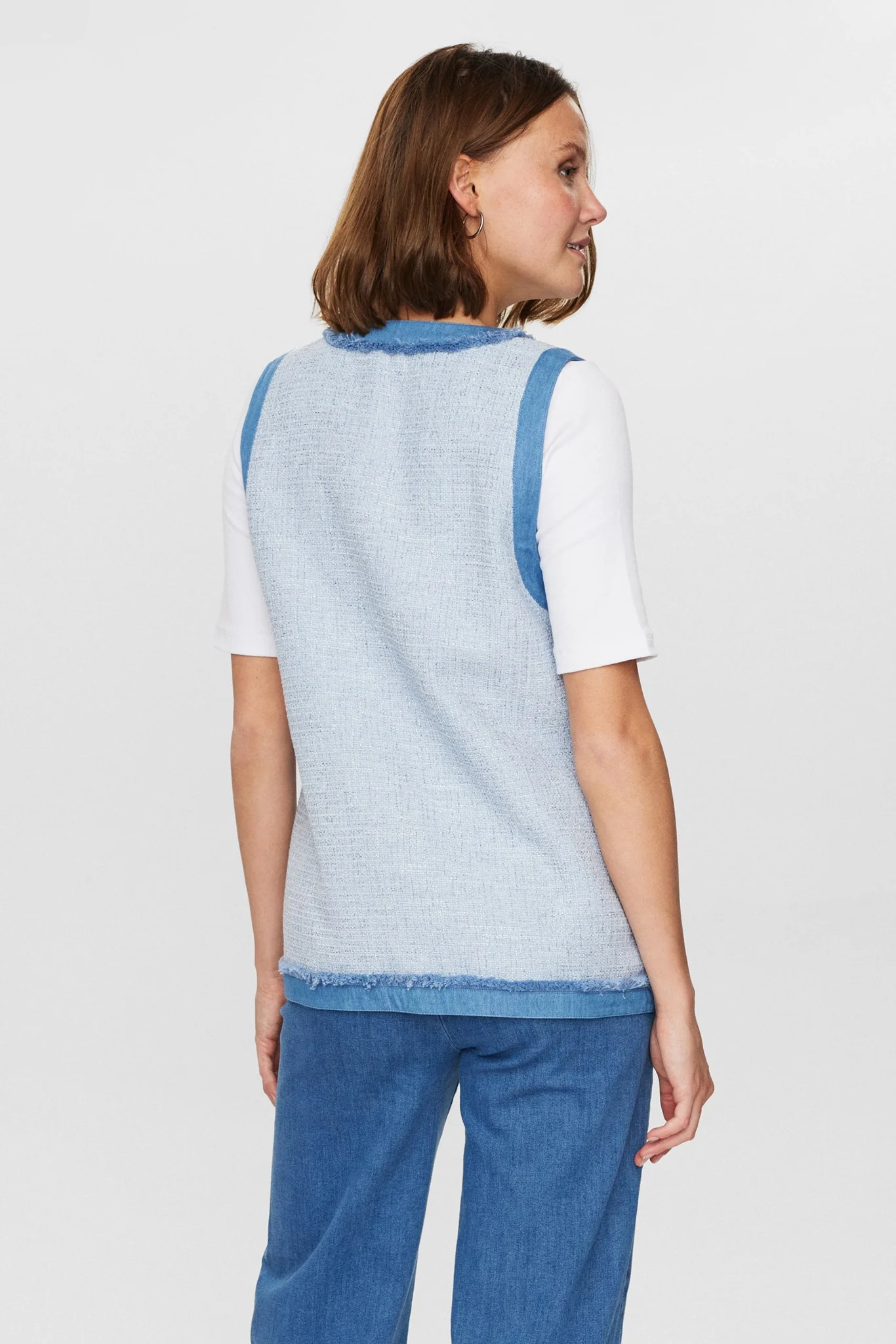 NUJANET VEST - Medium Blue Denim - Image 2