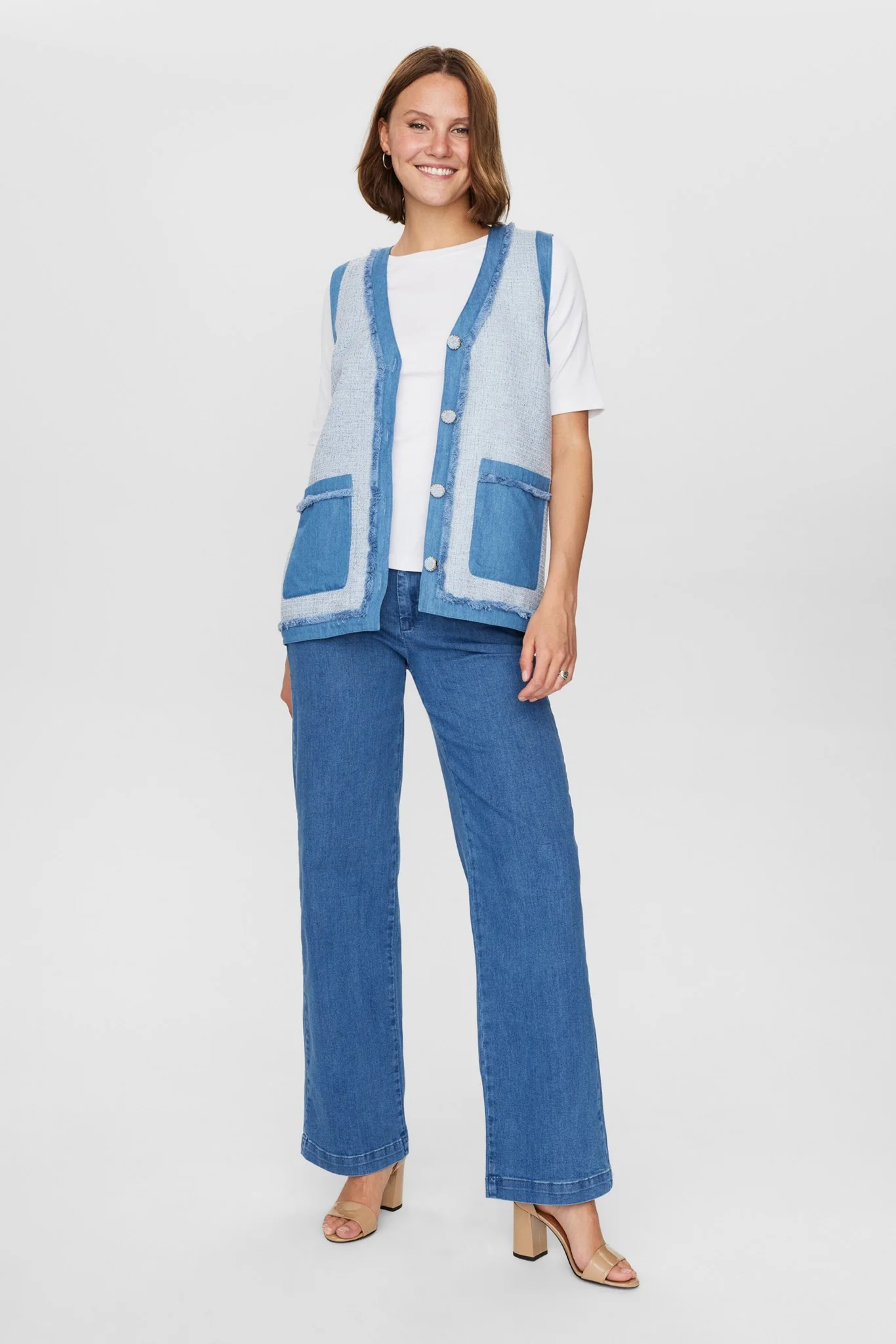 NUJANET VEST - Medium Blue Denim - Image 3