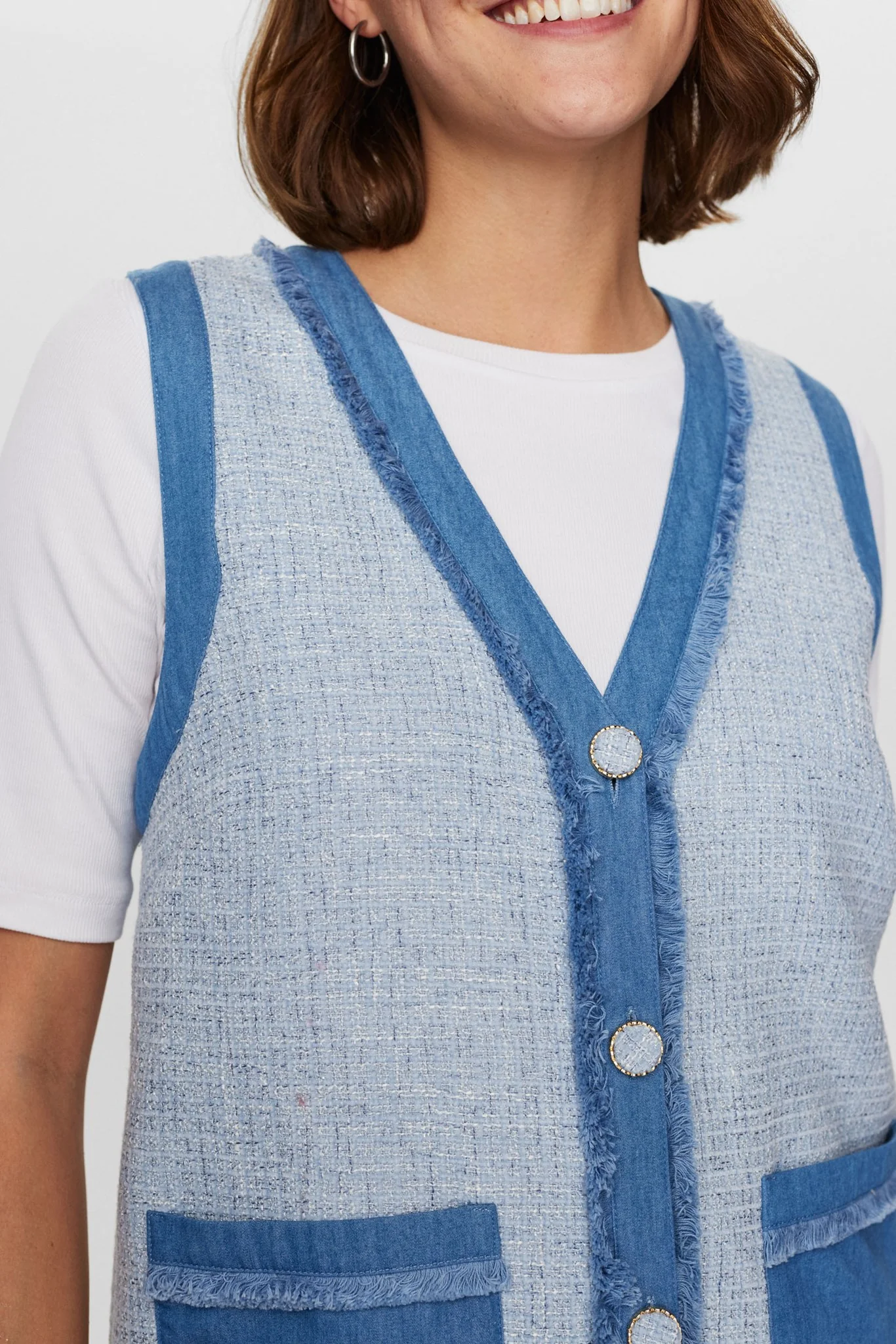 NUJANET VEST - Medium Blue Denim - Image 5