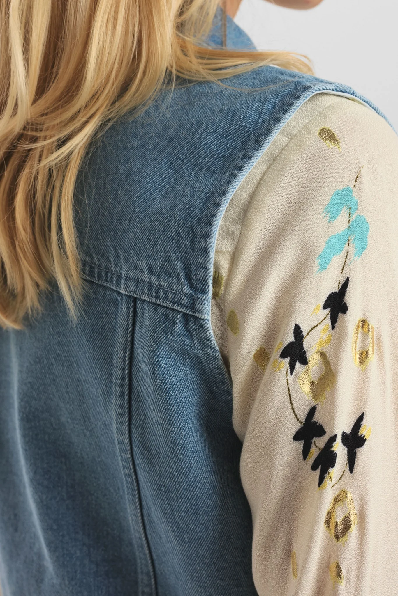 NUJENNA WAISTCOAT - Light Blue Denim - Image 5