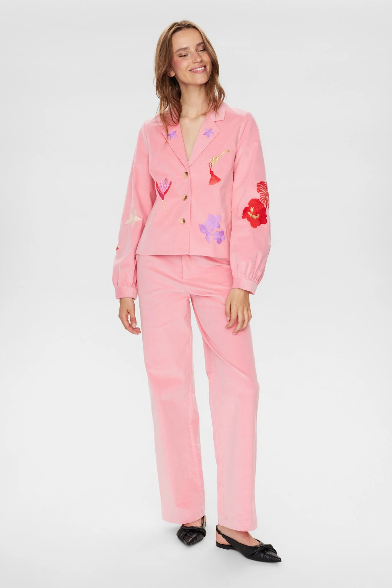 NUJOANNA BLAZER WITH EMB - Peony - Image 3