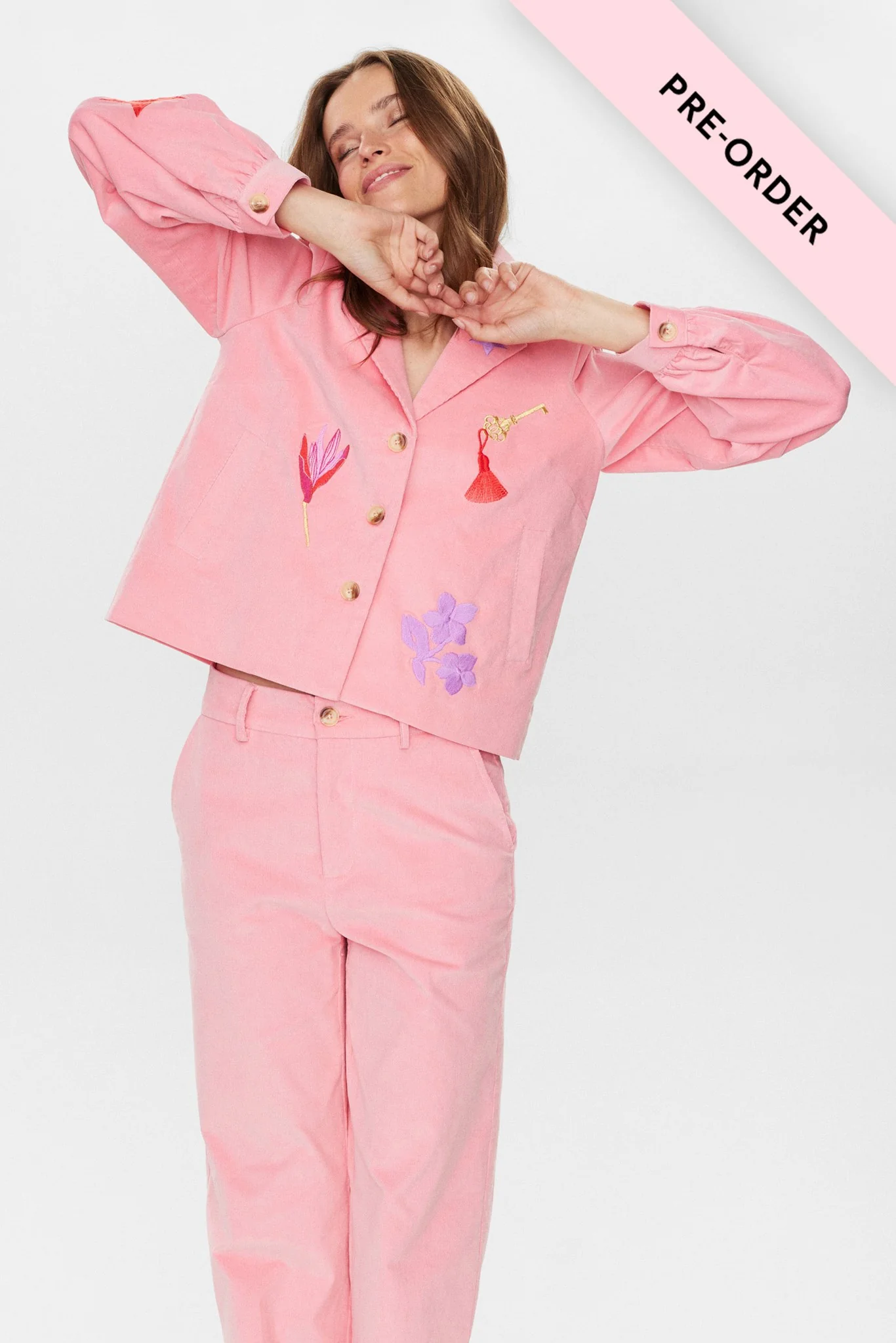NUJOANNA BLAZER WITH EMB - Peony - Image 8