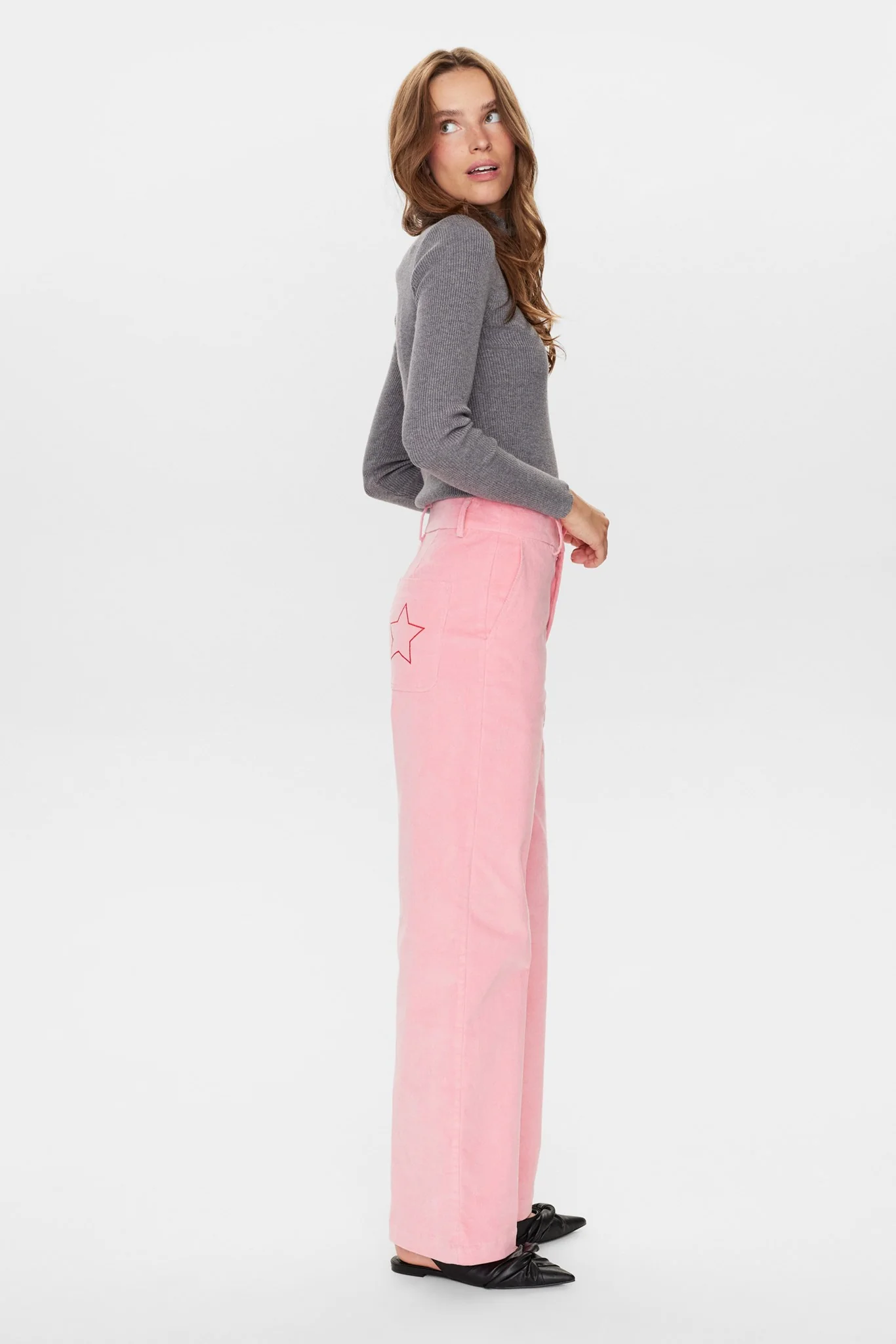 NUJOANNA PANTS WITH EMB - Peony - Image 6