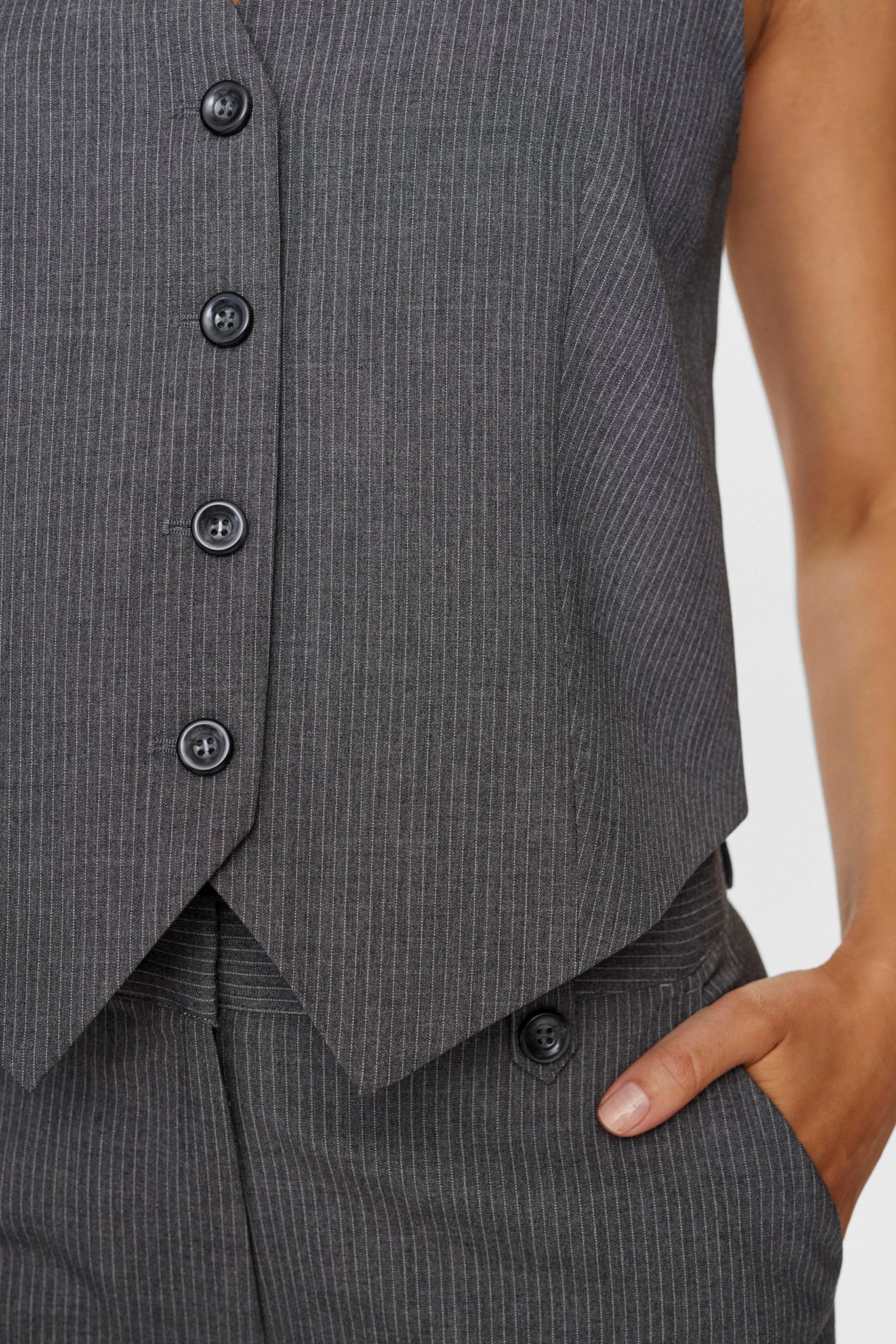 NUJOSEPHINE WAIST COAT - Medium Grey mel - Image 4