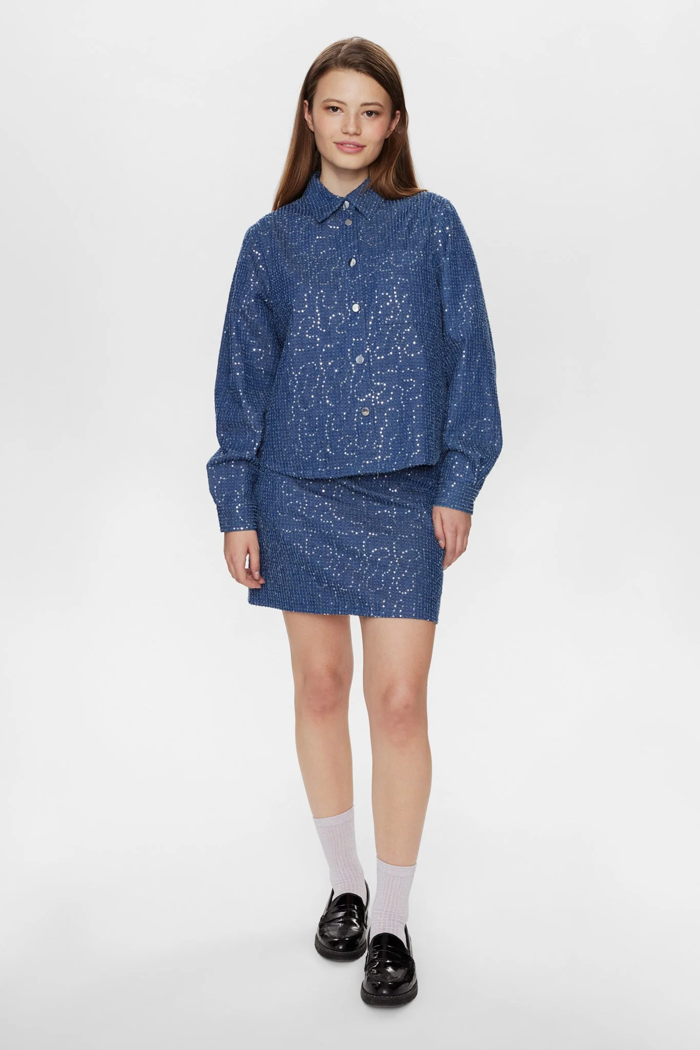 NUJOURNEY SHIRT - Medium Blue Denim - Image 3