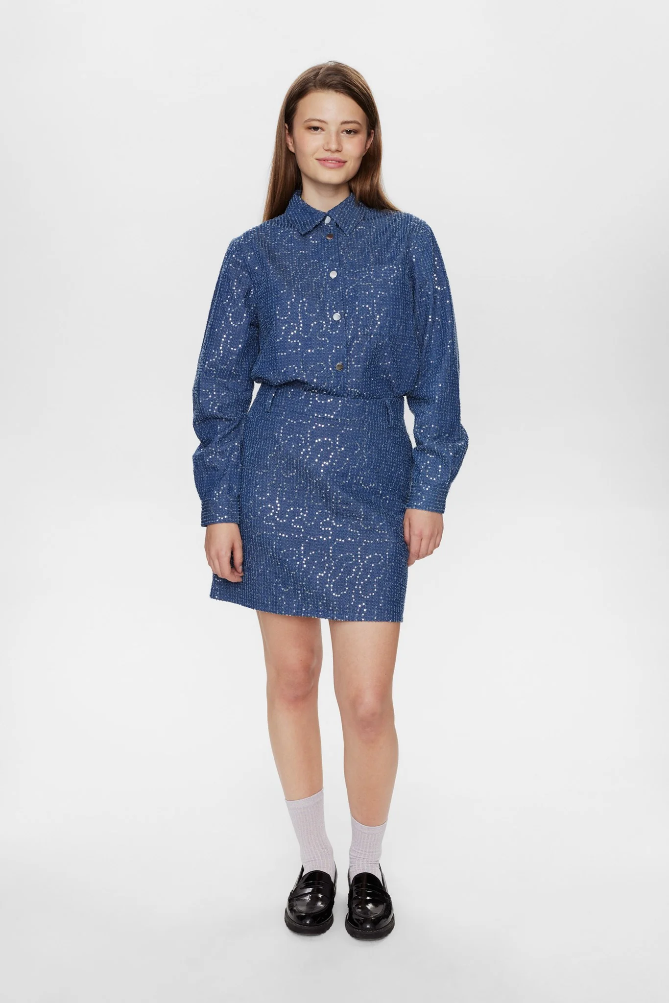 NUJOURNEY SKIRT - Medium Blue Denim - Image 3