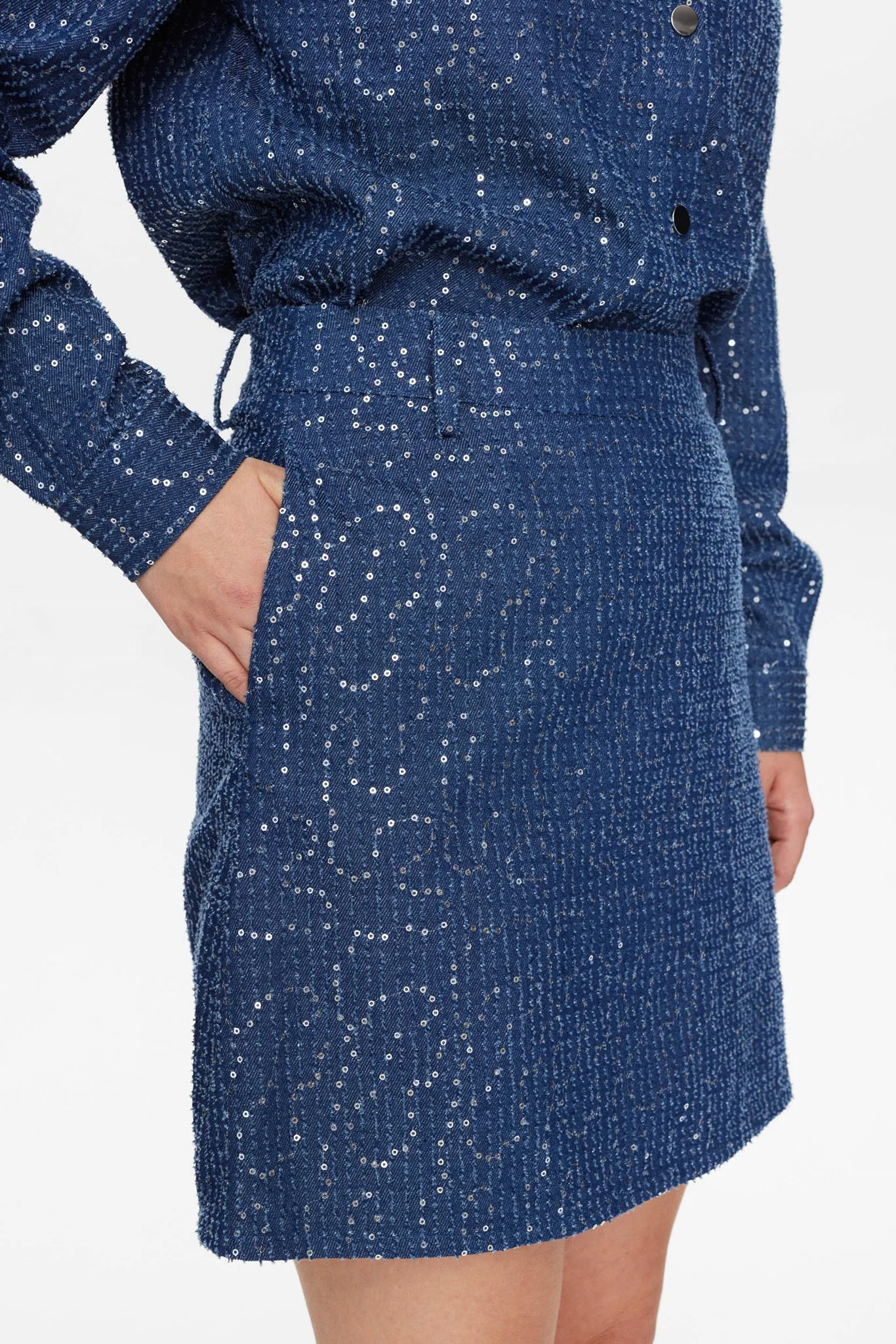 NUJOURNEY SKIRT - Medium Blue Denim - Image 4