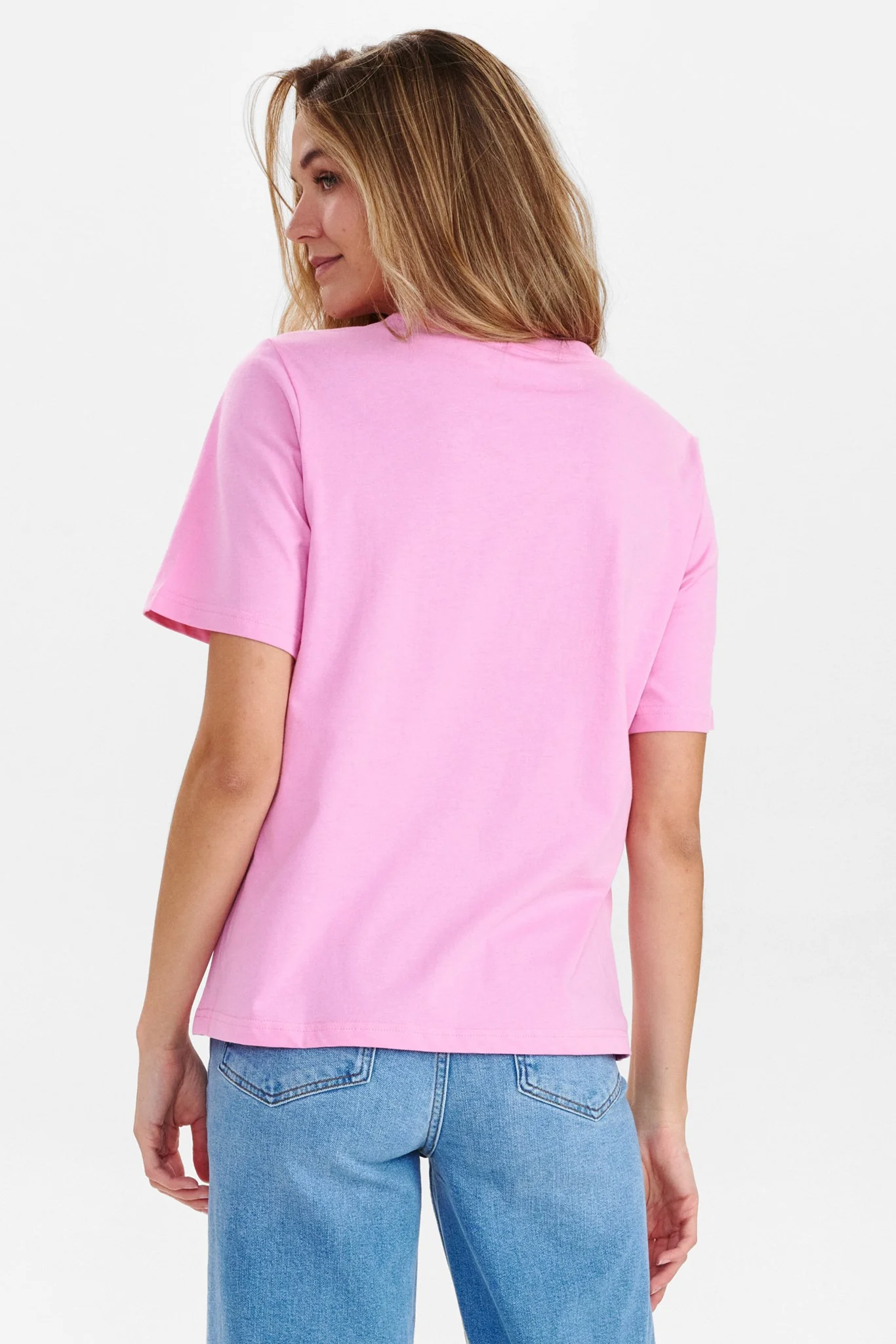NUJUSTINE TEE - GOTS - Begonia Pink - Image 2