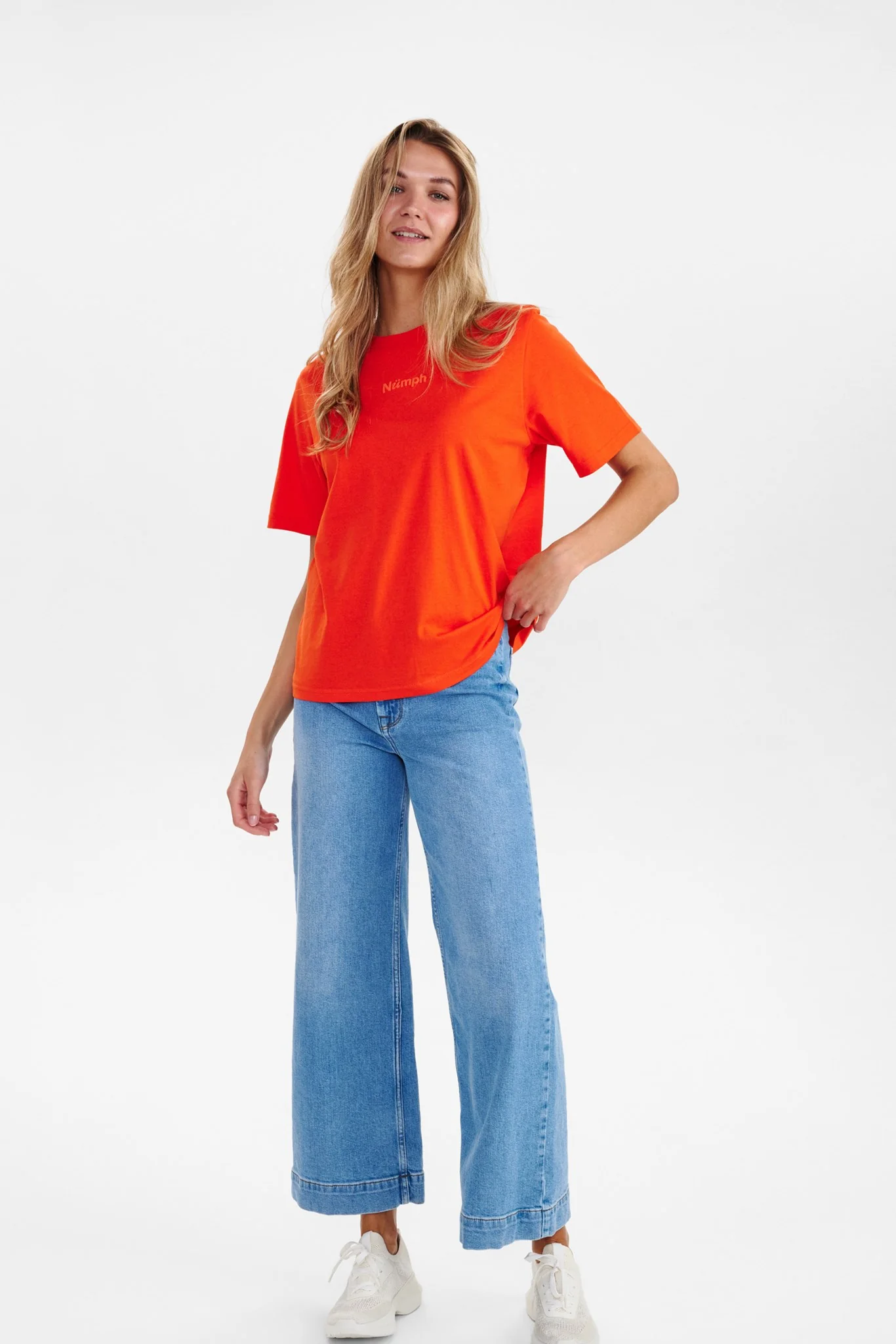 NUJUSTINE TEE - GOTS - Cherry Tomato - Image 3