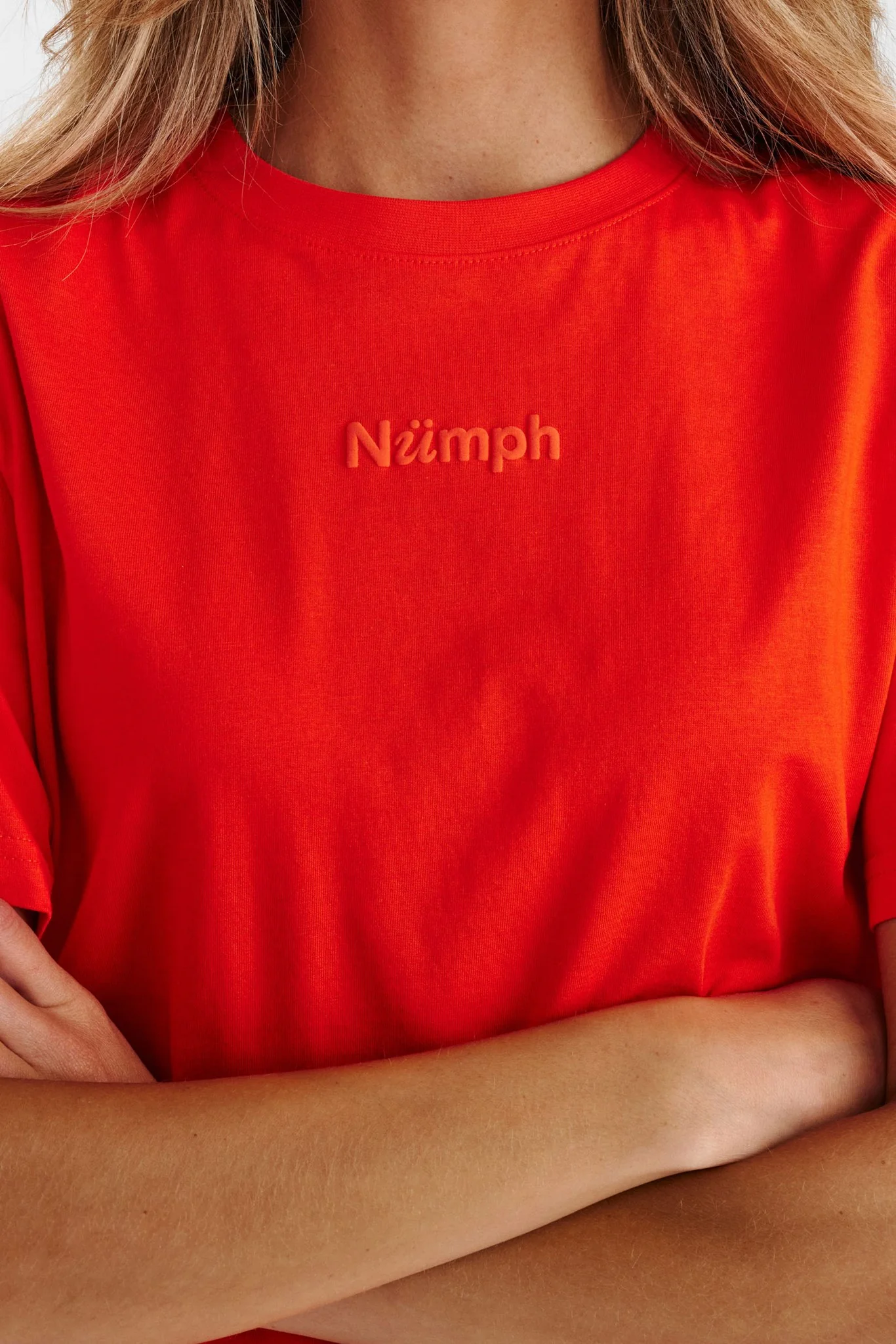 NUJUSTINE TEE - GOTS - Cherry Tomato - Image 4