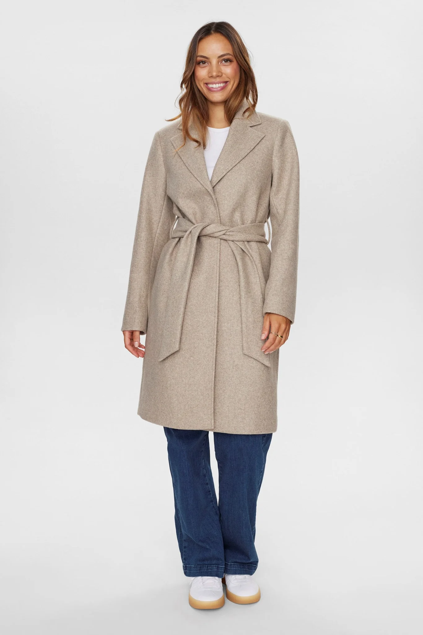 NUKIMBERLY LONG COAT - Sesame Melange - Image 3