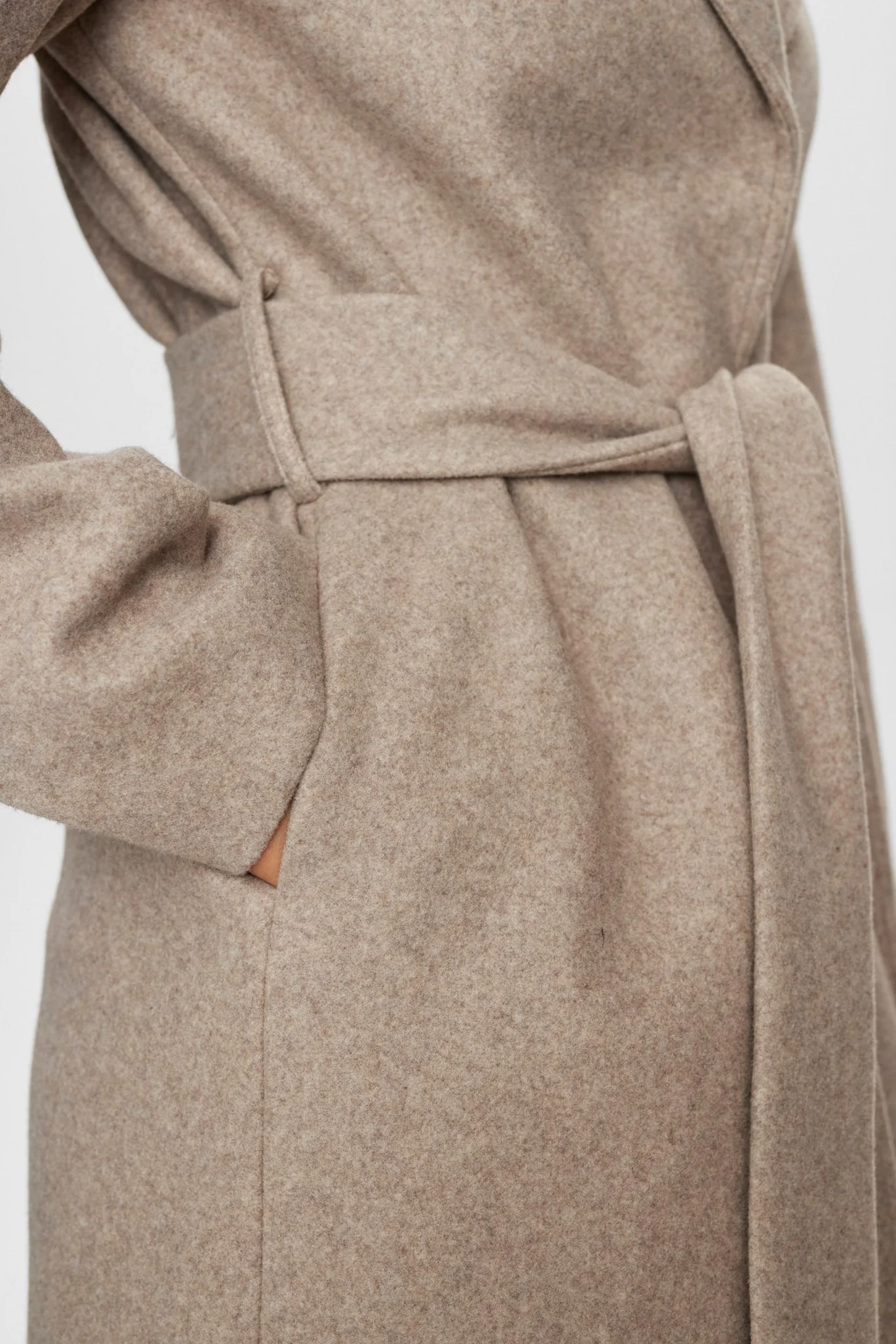 NUKIMBERLY LONG COAT - Sesame Melange - Image 4