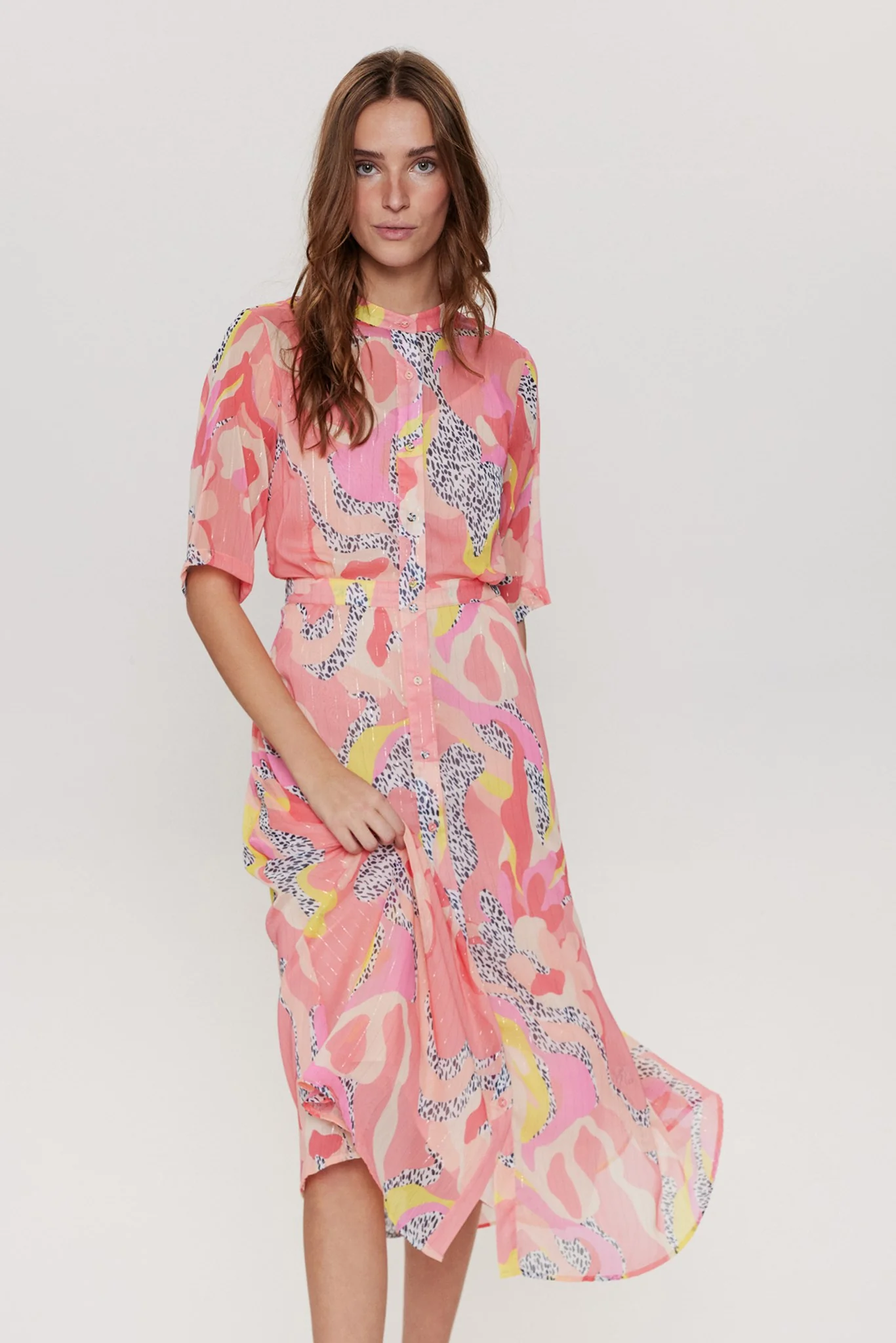 NUKYNDALL SS DRESS - Salmon Rose - Image 2