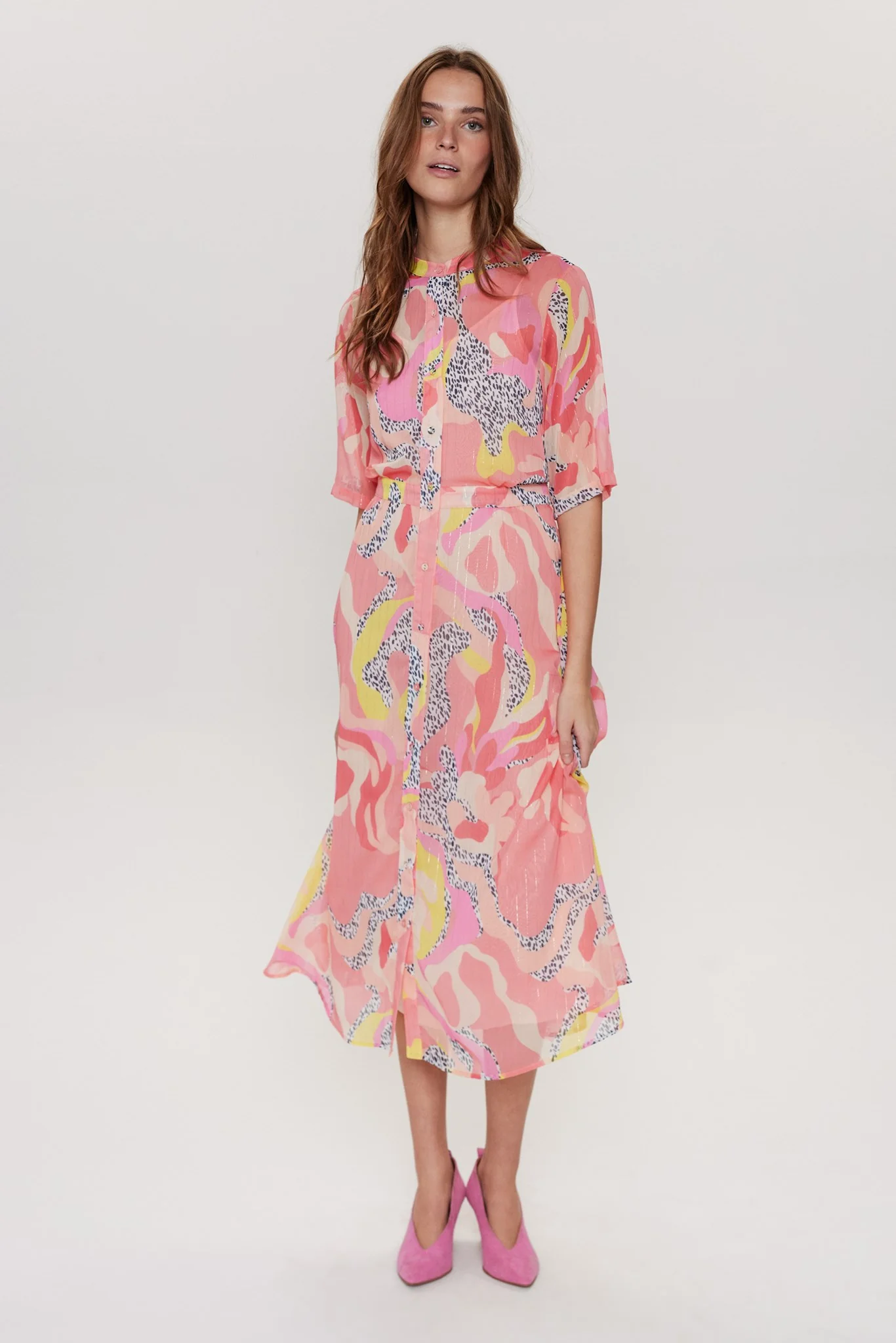NUKYNDALL SS DRESS - Salmon Rose - Image 4