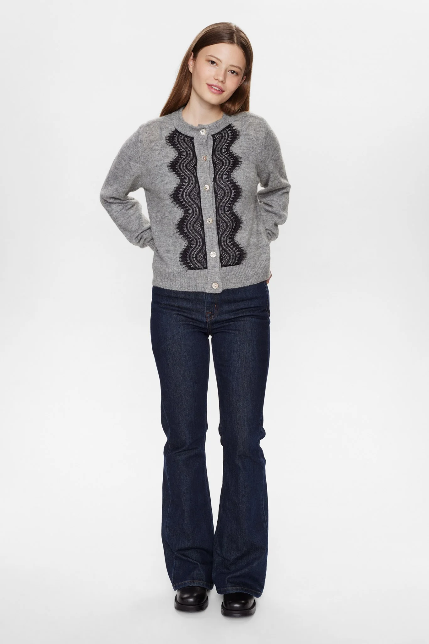 NULAMINA CARDIGAN - Medium Grey mel - Image 3