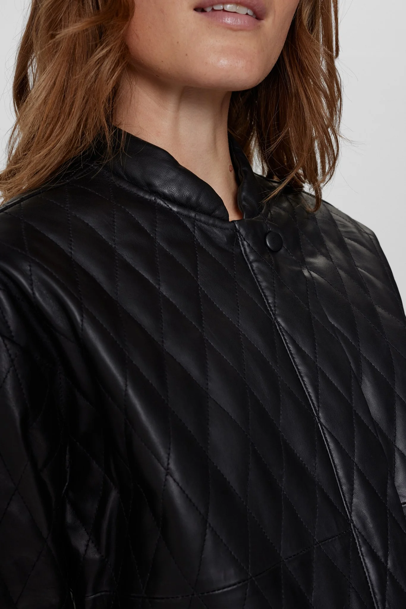 NULEA LEATHER BOMBER JACKET - Caviar - Image 4