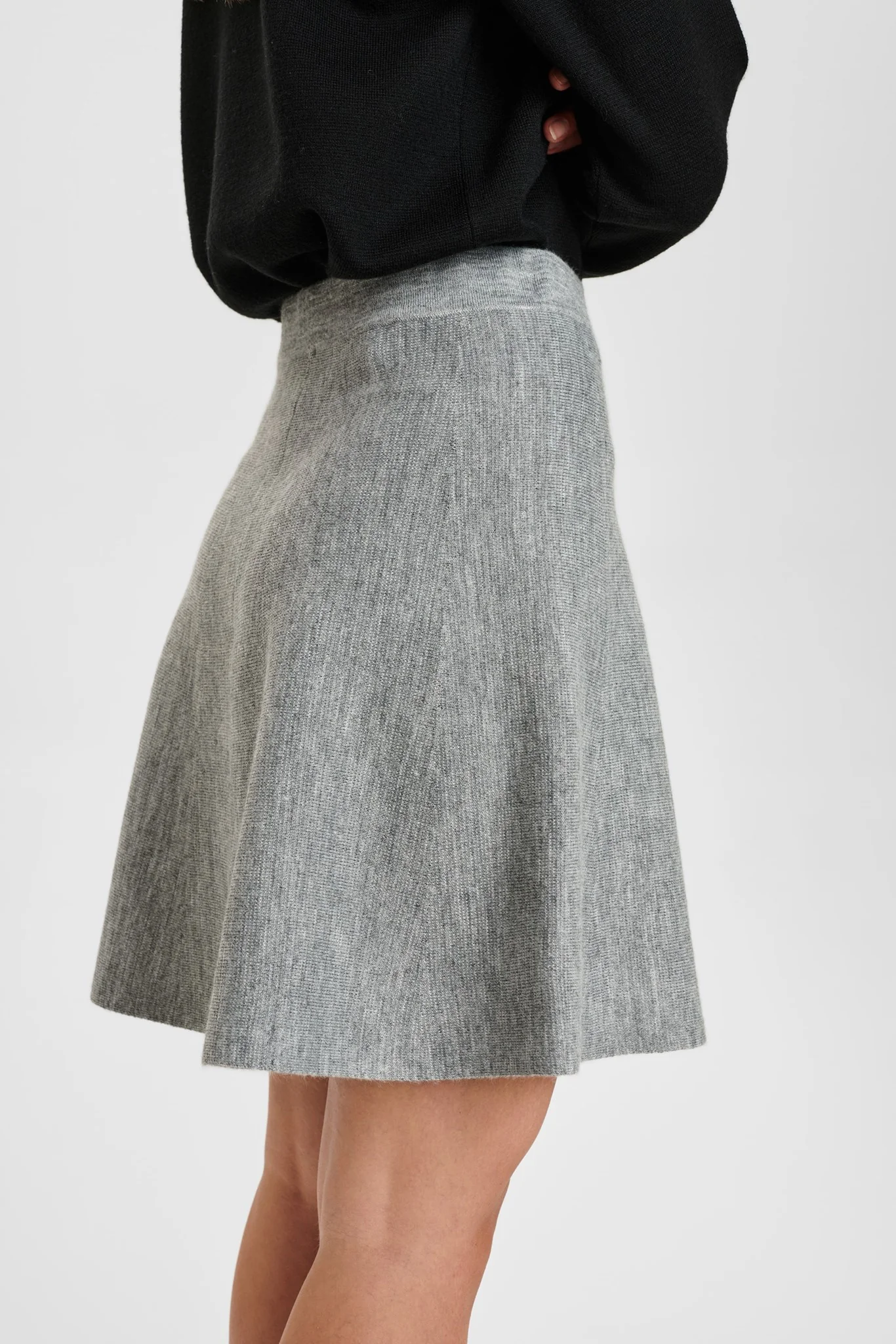 NULILLYWOOLI KNIT SKIRT - Light grey mel - Image 5