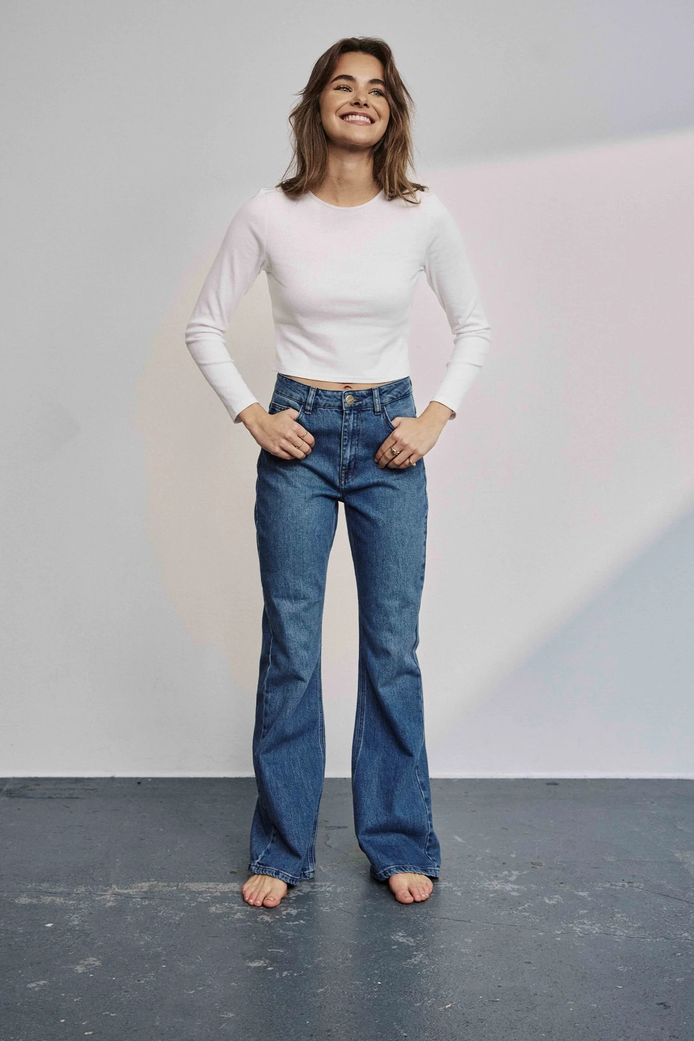 NULONDON JEANS LONG - Med. Blue Washed Denim - Image 3