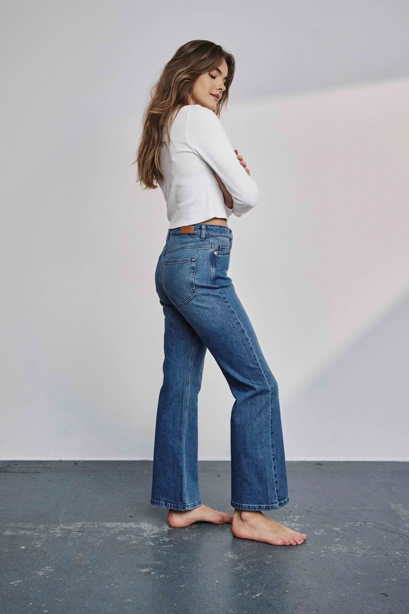 NULONDON JEANS SHORT - Med. Blue Washed Denim - Image 4
