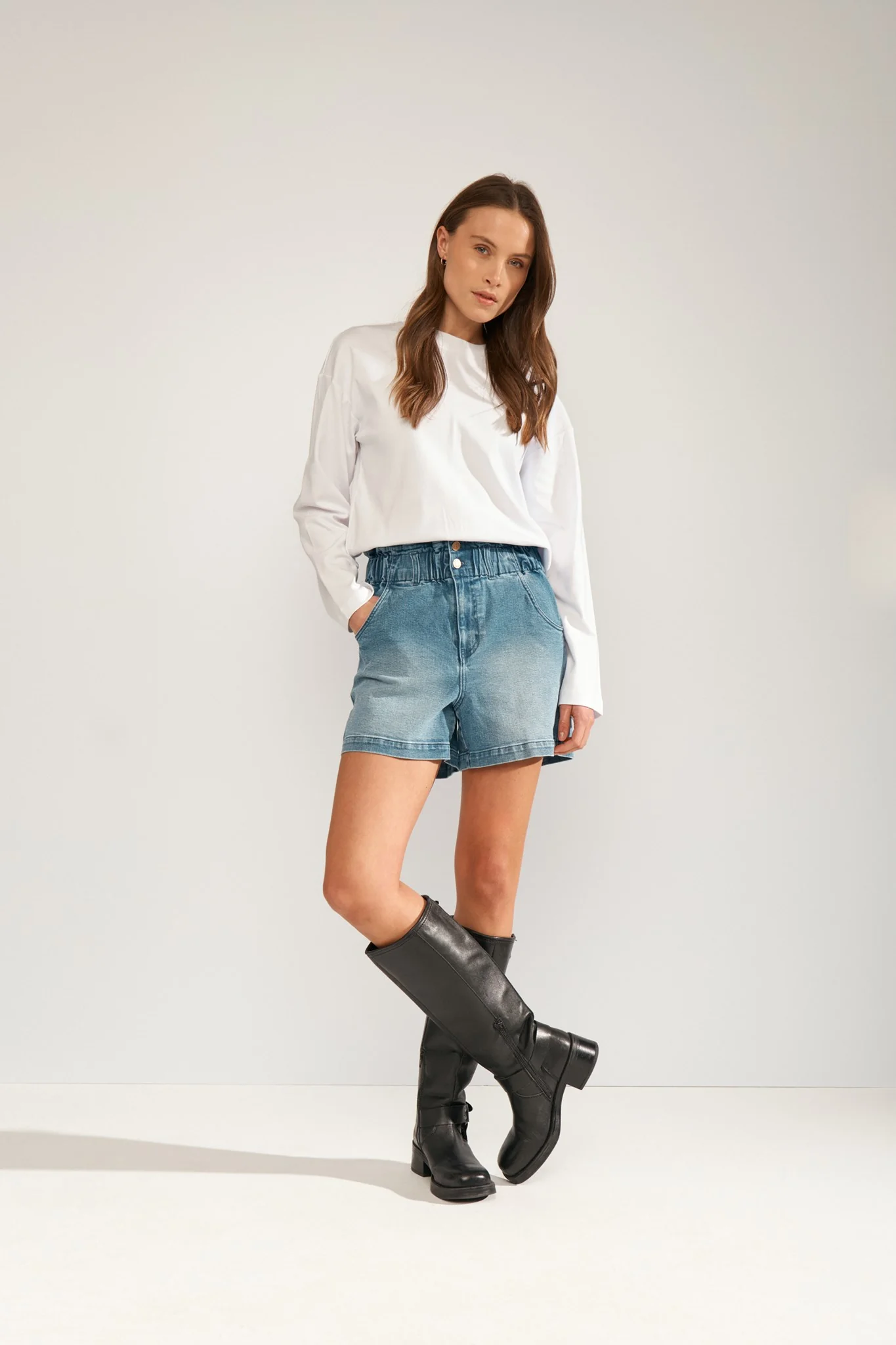 NULULU DENIM SHORTS  - Medium Blue Denim - Image 6