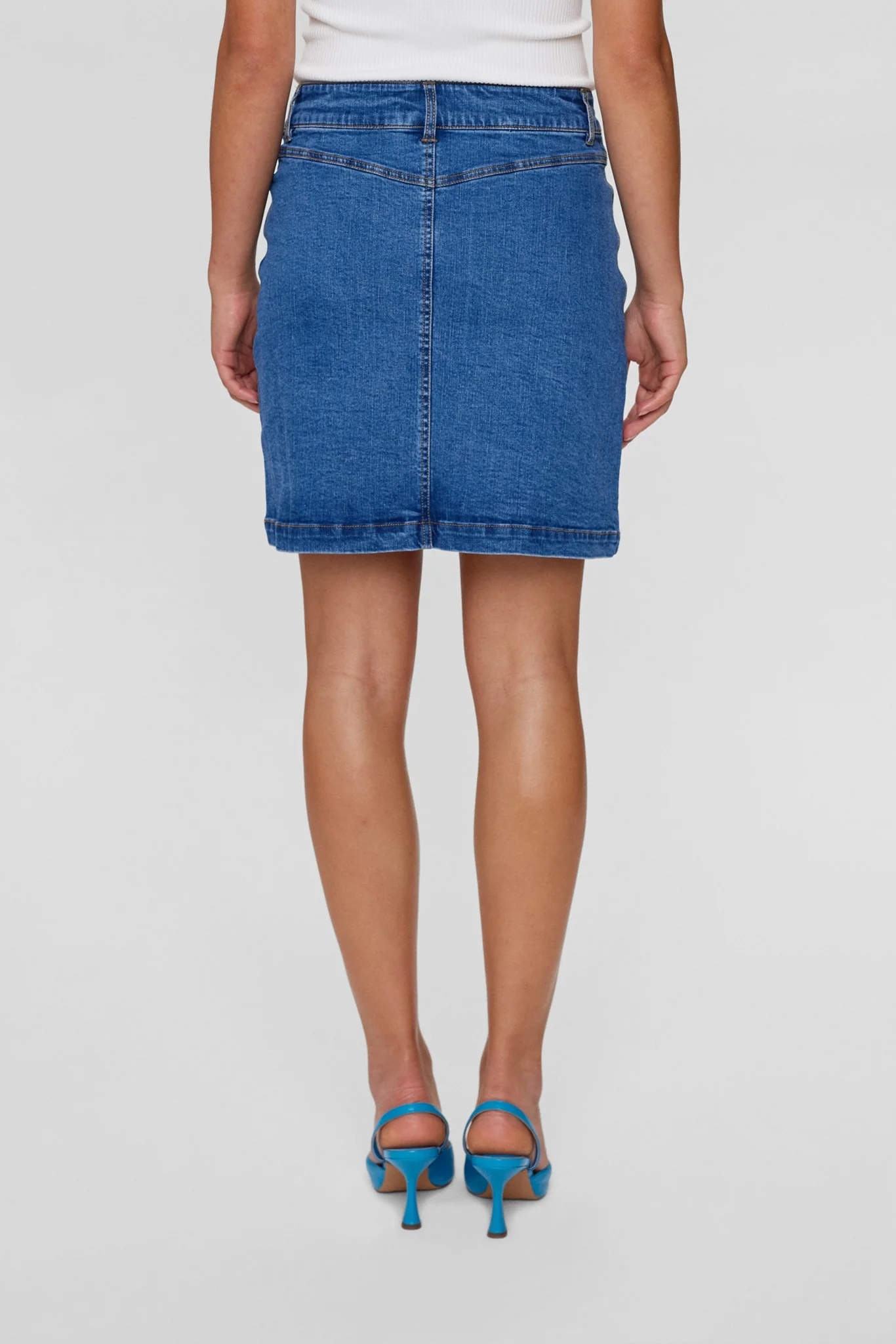 NULULU SHORT DENIM SKIRT - Medium Blue Denim - Image 2