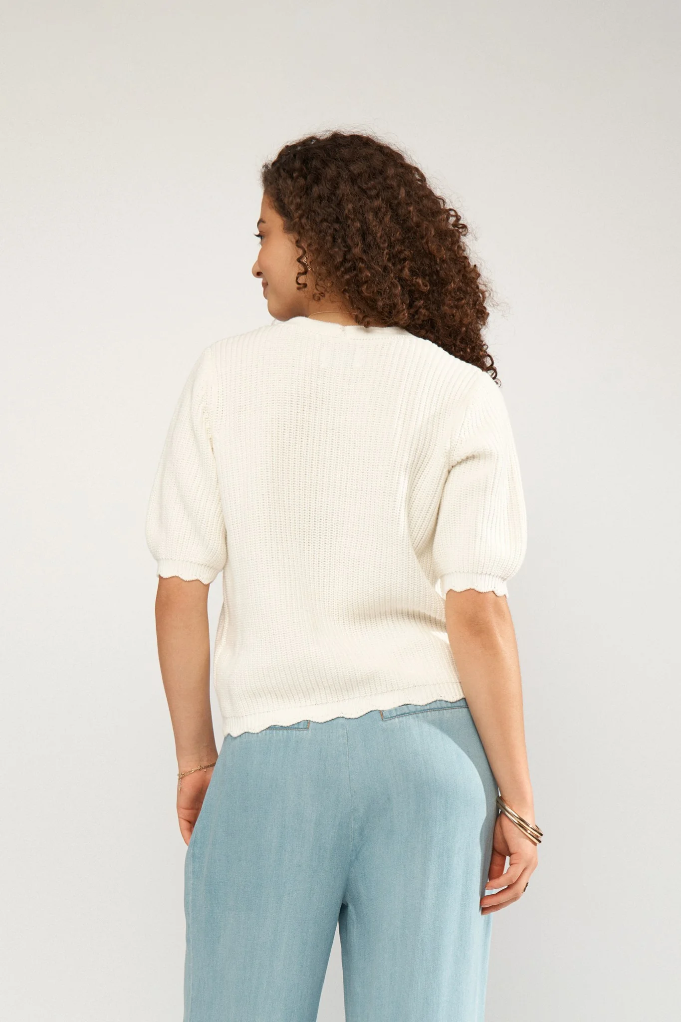 NUMARLEY SS CARDIGAN - Cloud Dancer - Image 2