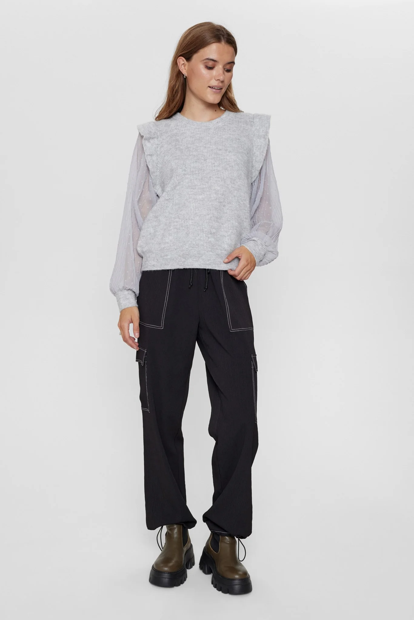 NUMILA PULLOVER - Light grey mel - Image 3